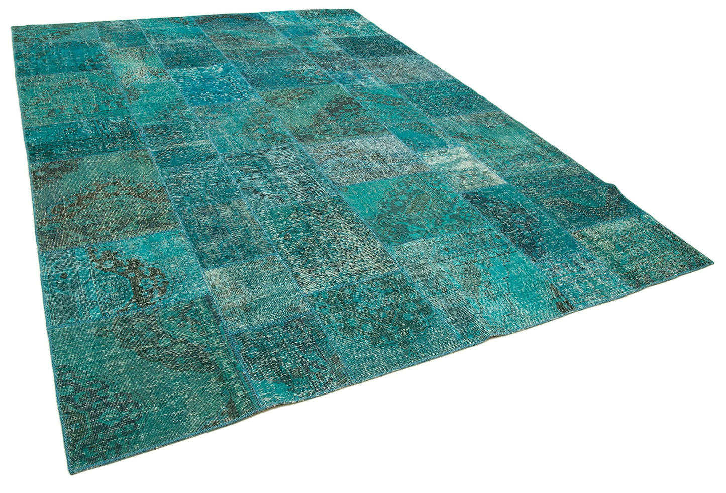 8x11 Turquoise Patchwork Rug- 35223