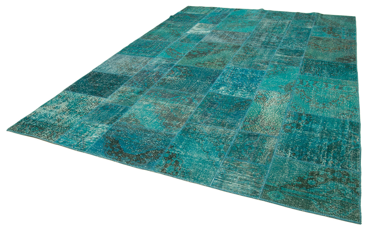 8x11 Turquoise Patchwork Rug- 35223