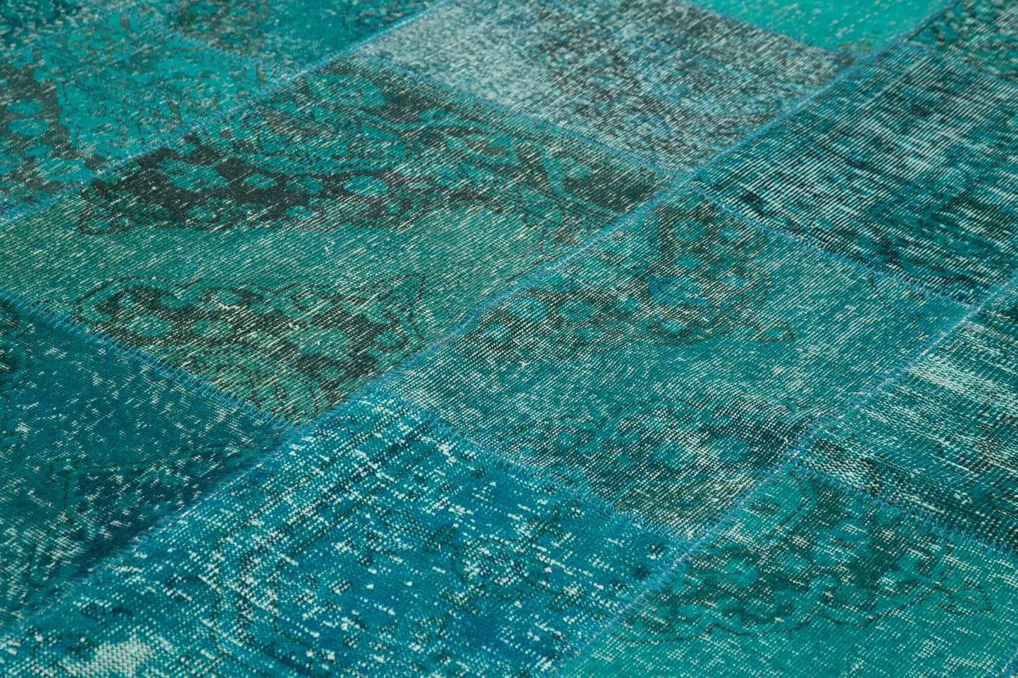 8x11 Turquoise Patchwork Rug- 35223