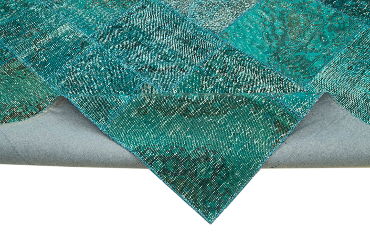 8x11 Turquoise Patchwork Rug- 35223