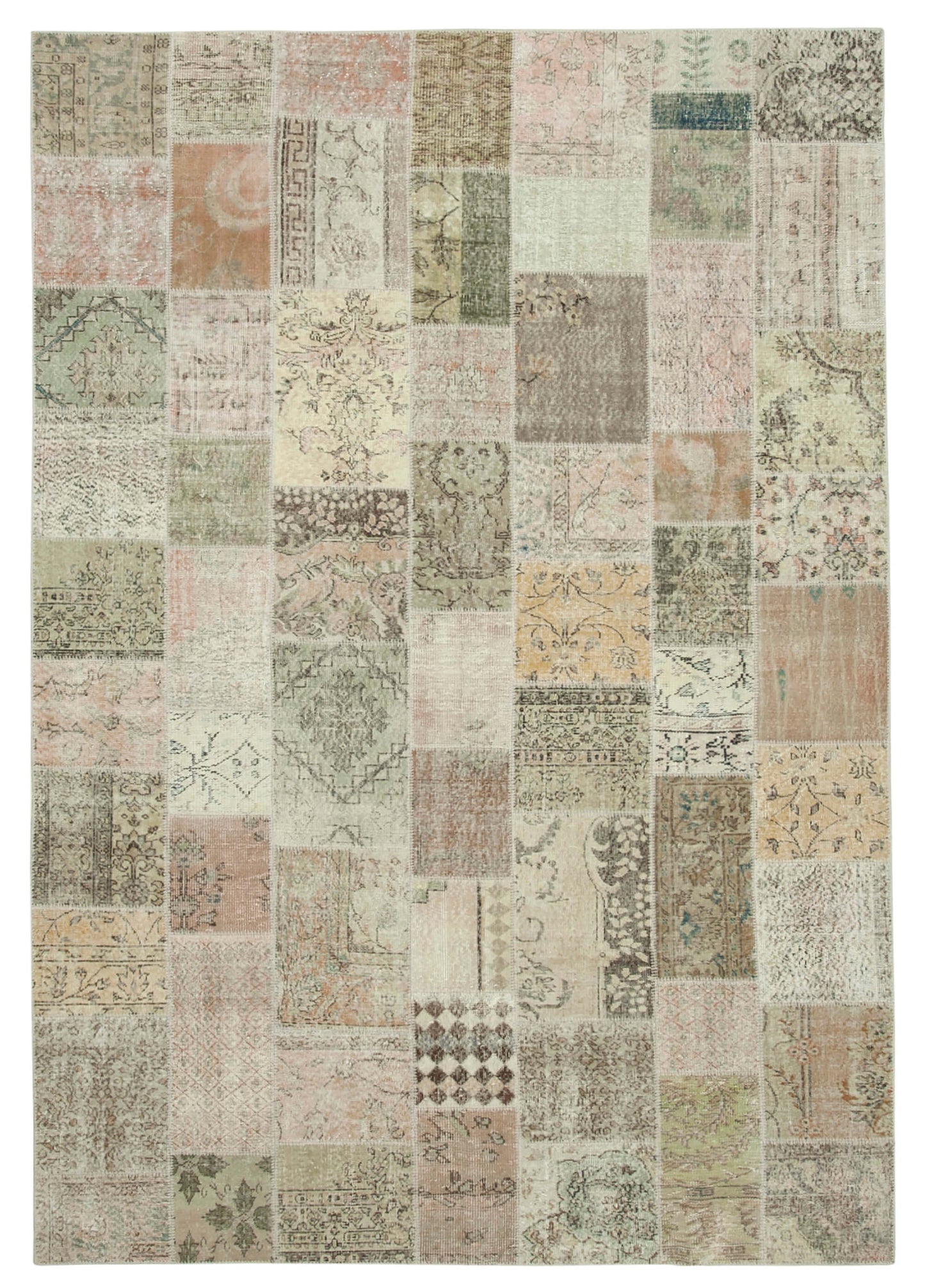 8x11 Beige Patchwork Rug- 35227