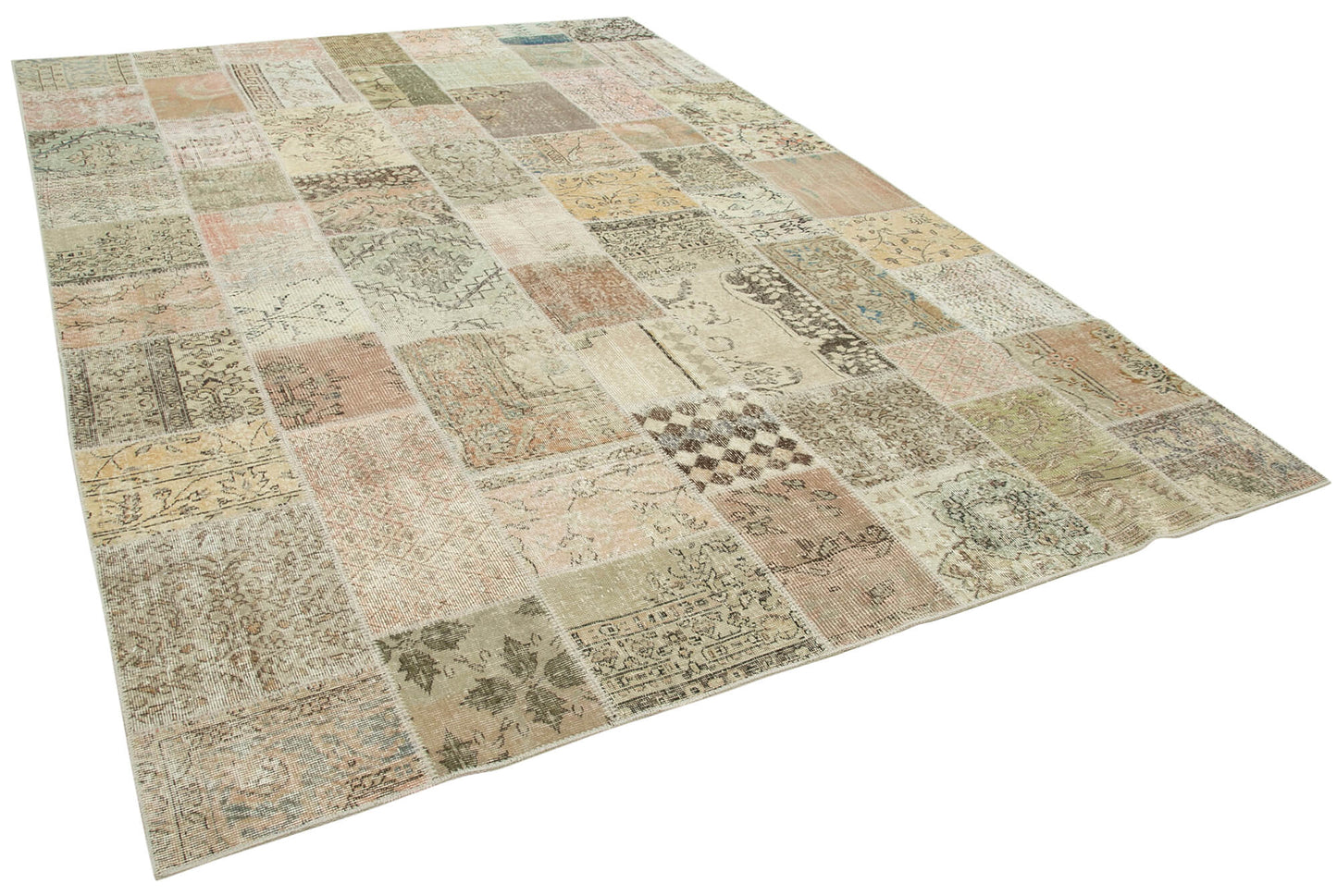 8x11 Beige Patchwork Rug- 35227