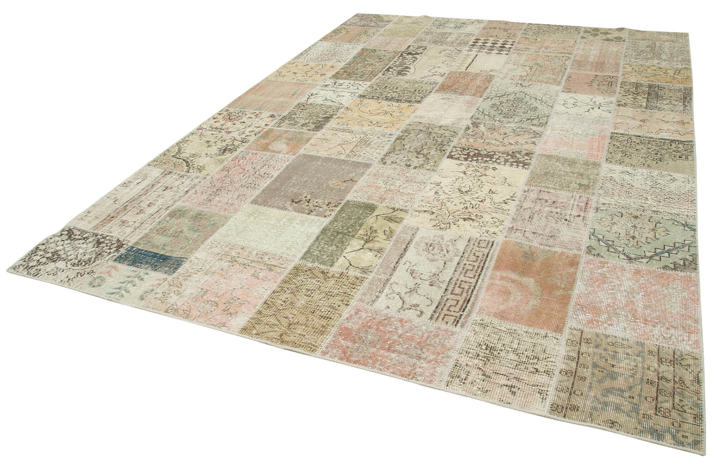 8x11 Beige Patchwork Rug- 35227