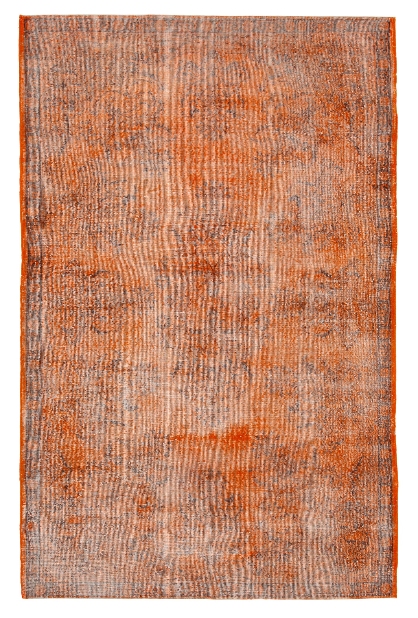 7x11 Orange Overdyed Rug - 35251