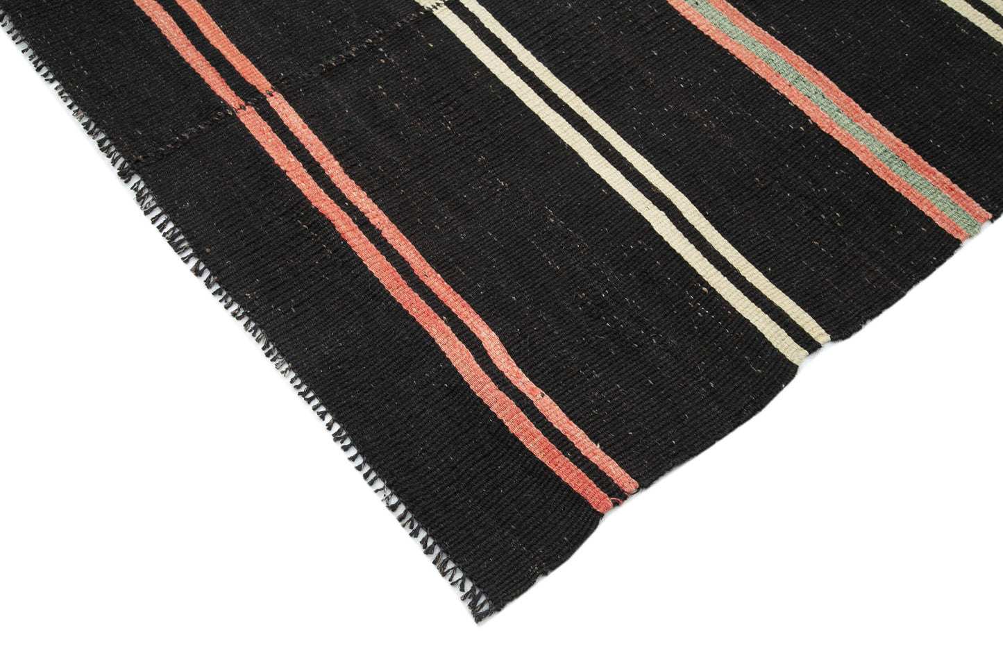 7x10 Black Vintage Turkish Kilim Rug - 35326