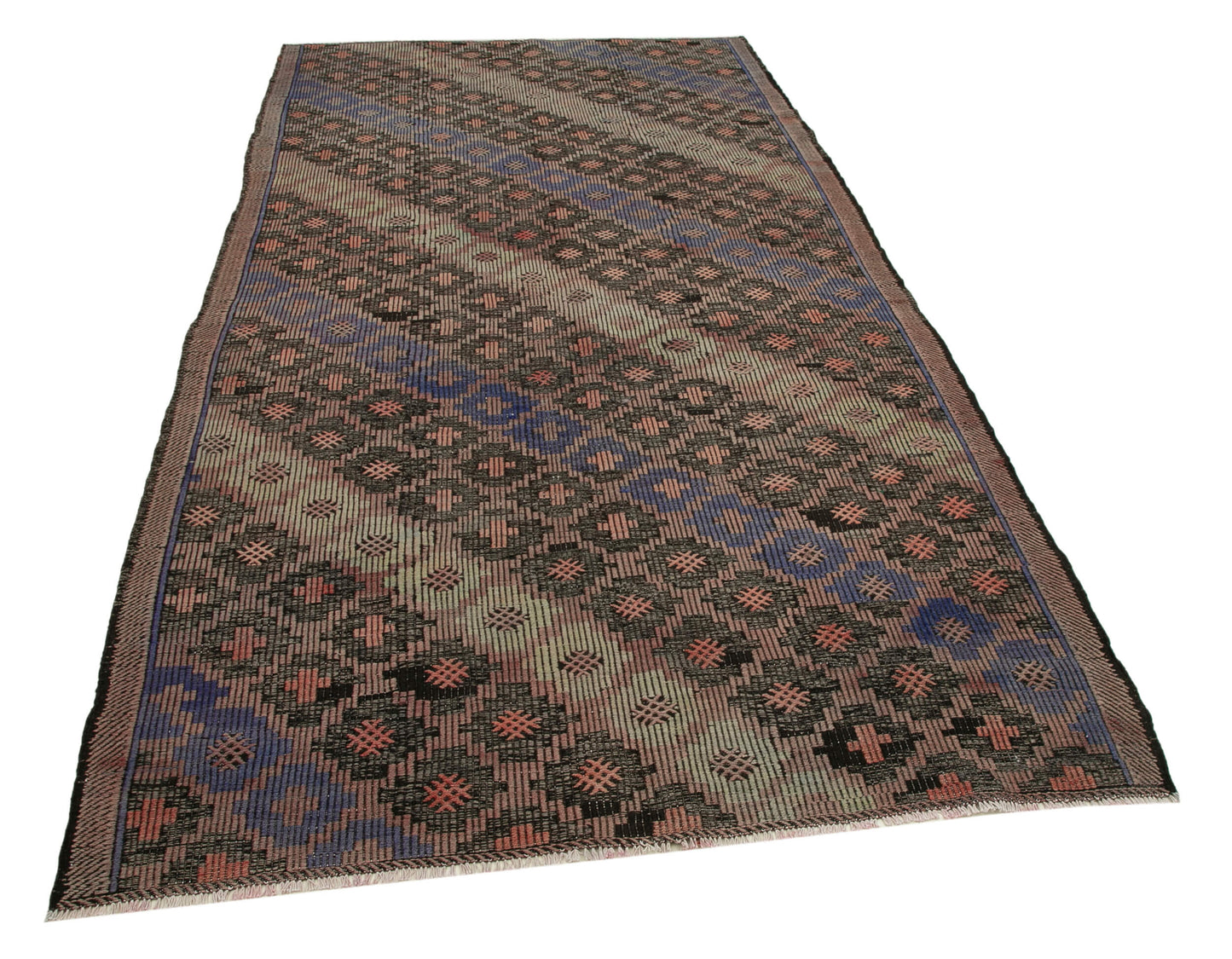 5x10 Brown Vintage Turkish Kilim Rug - 35561