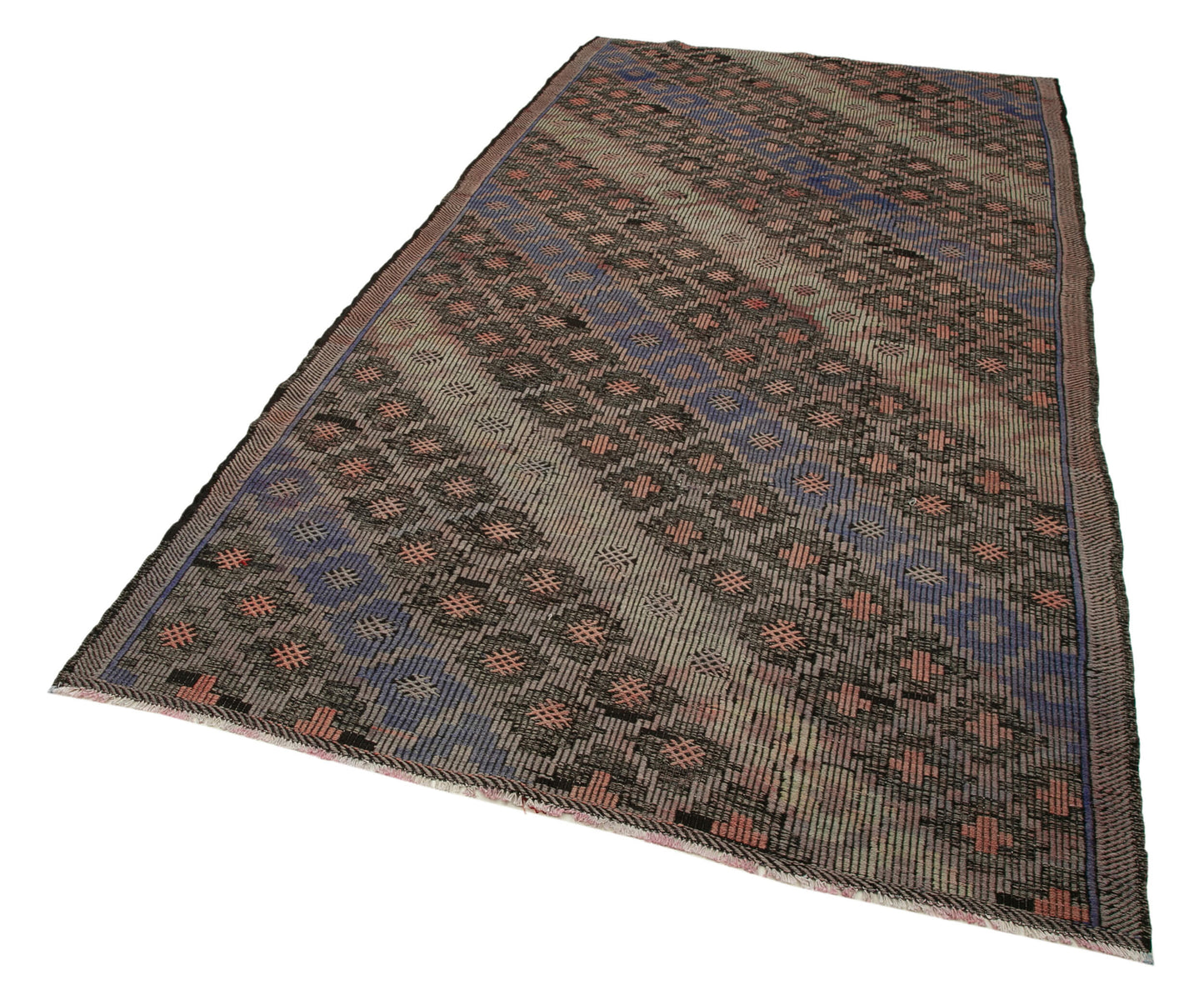 5x10 Brown Vintage Turkish Kilim Rug - 35561