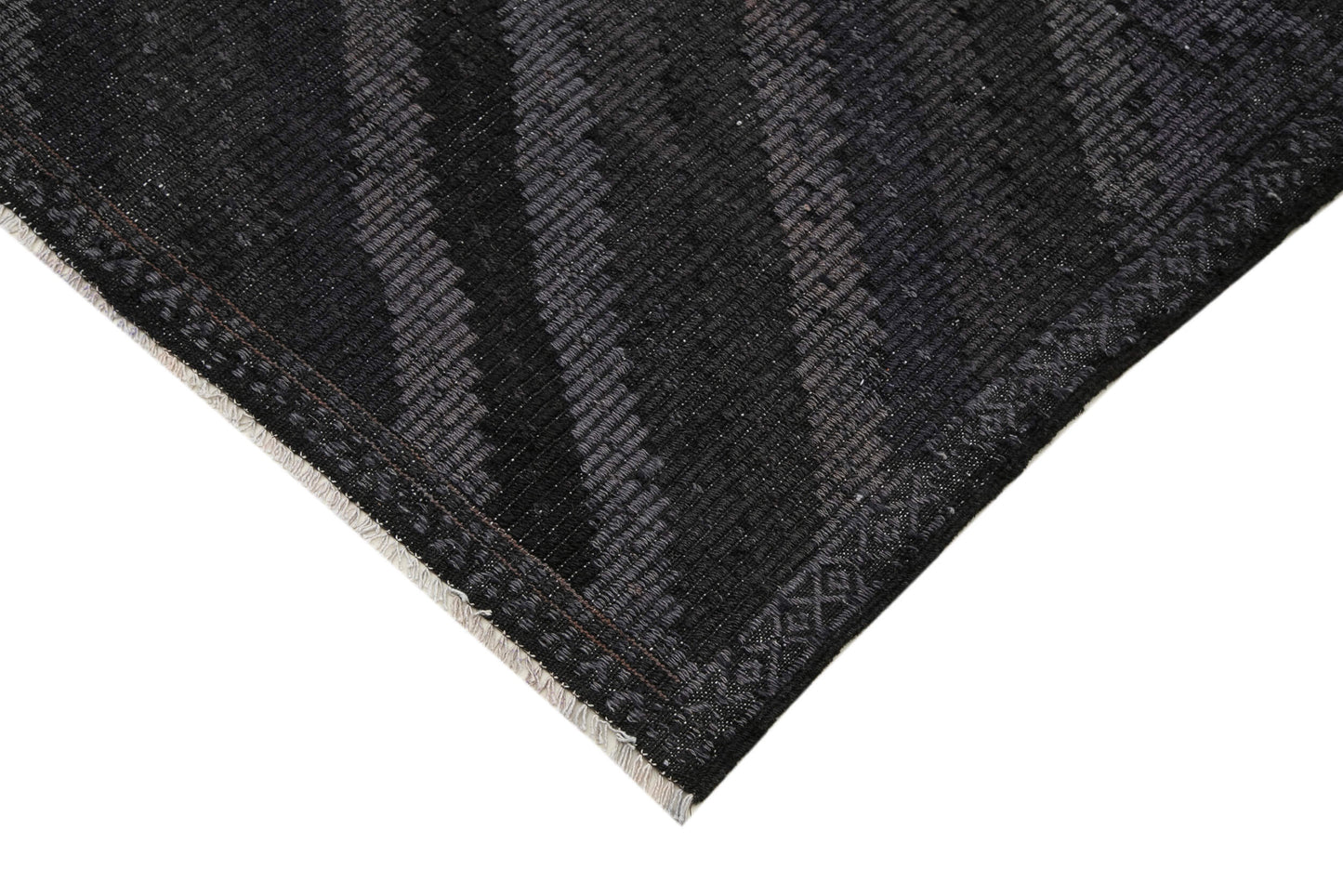 6x10 Black Vintage Turkish Kilim Rug - 35579