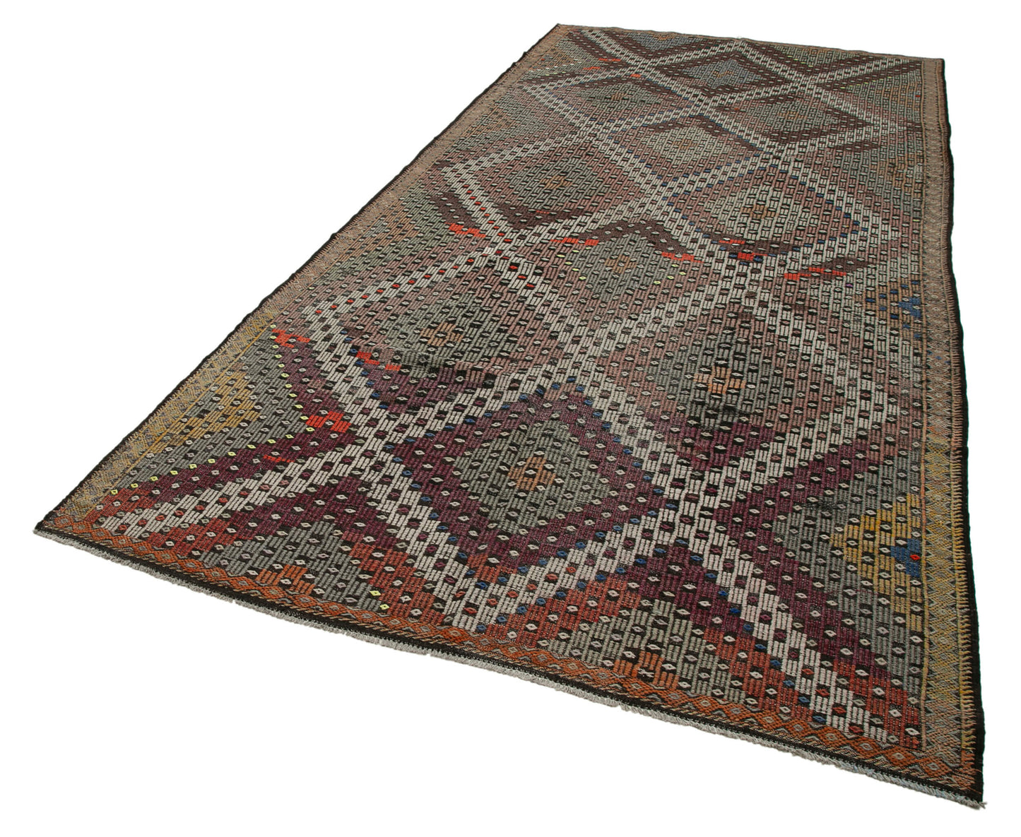 6x13 Beige Vintage Turkish Kilim Rug - 35584