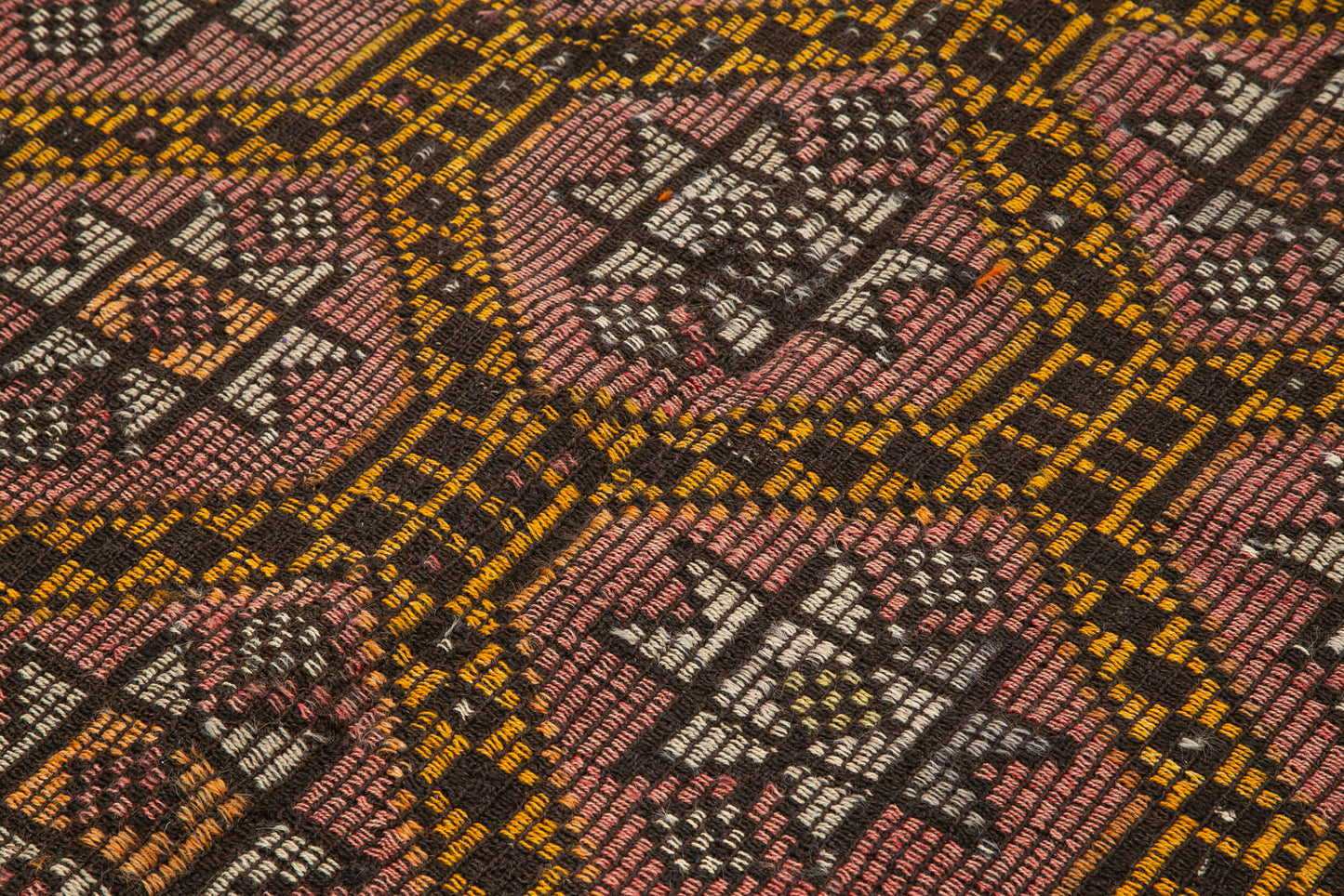 6x11 Brown Vintage Turkish Kilim Rug - 35594