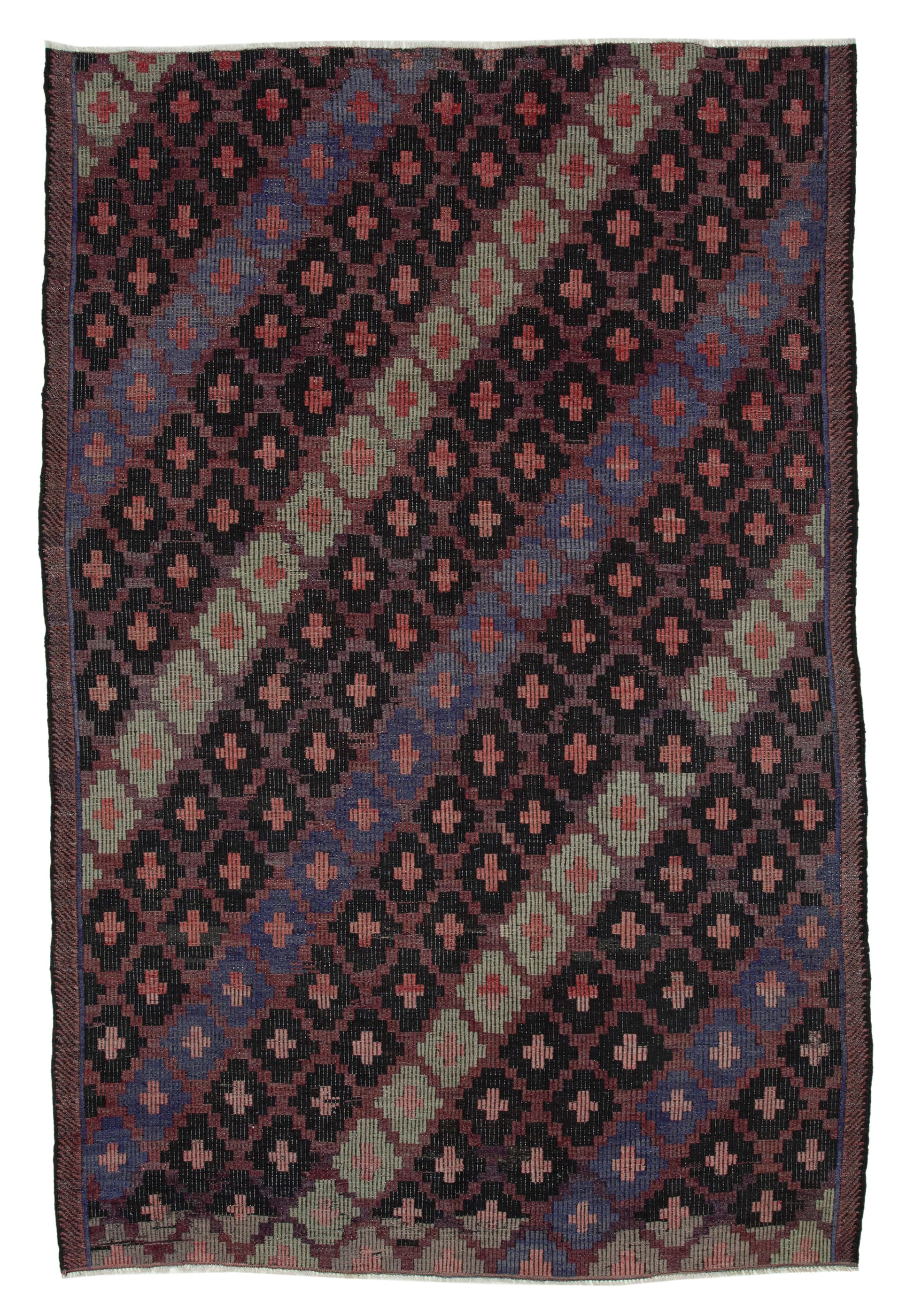 7x10 Brown Vintage Turkish Kilim Rug - 35597