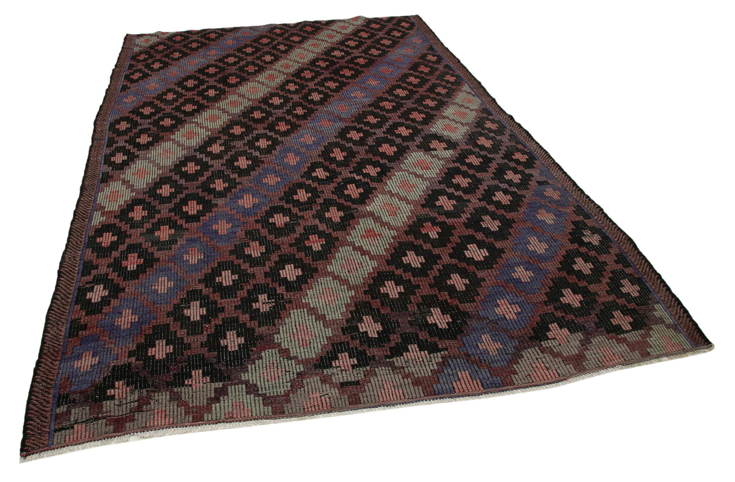 7x10 Brown Vintage Turkish Kilim Rug - 35597