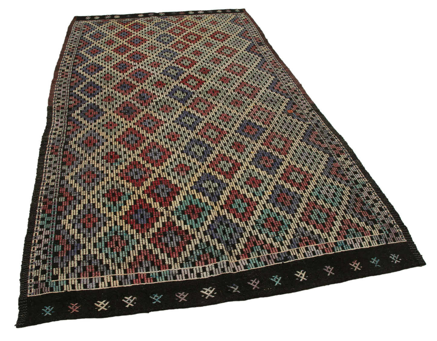 5x8 Brown Vintage Turkish Kilim Rug - 35611