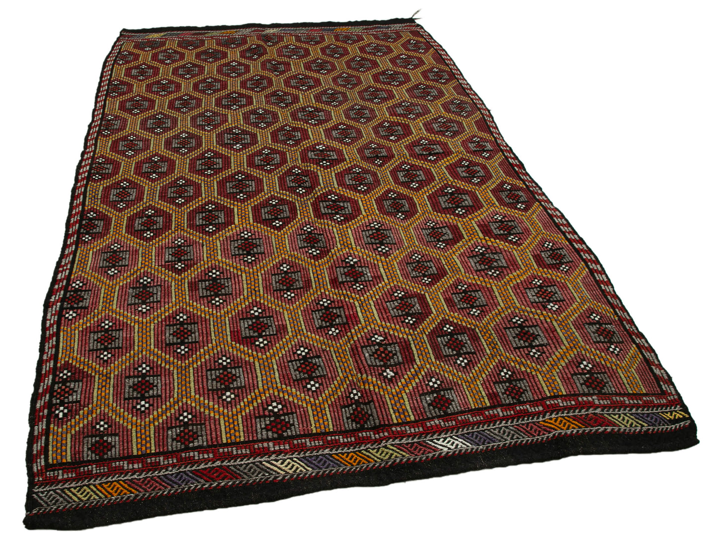 5x9 Brown Vintage Turkish Kilim Rug - 35613