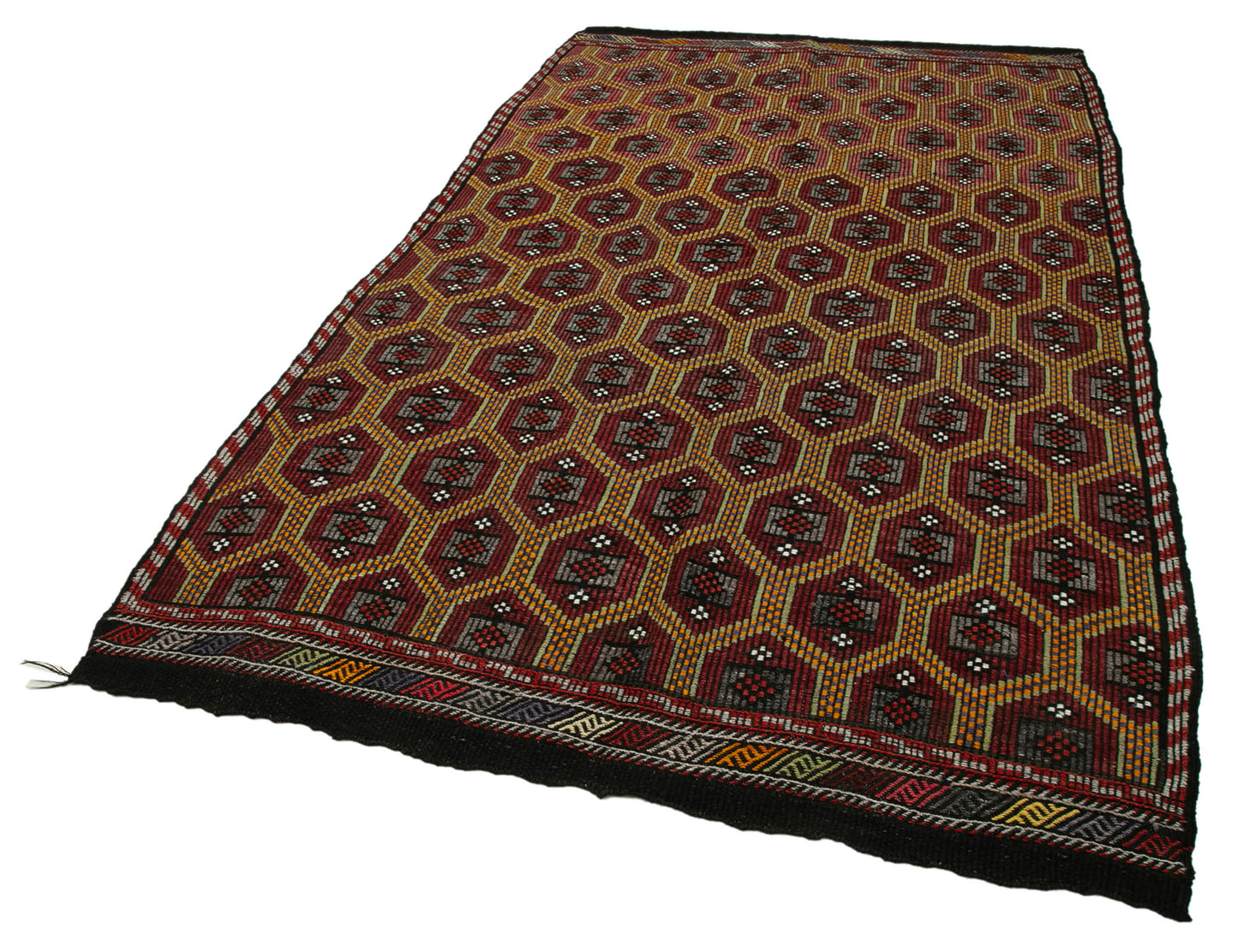 5x9 Brown Vintage Turkish Kilim Rug - 35613