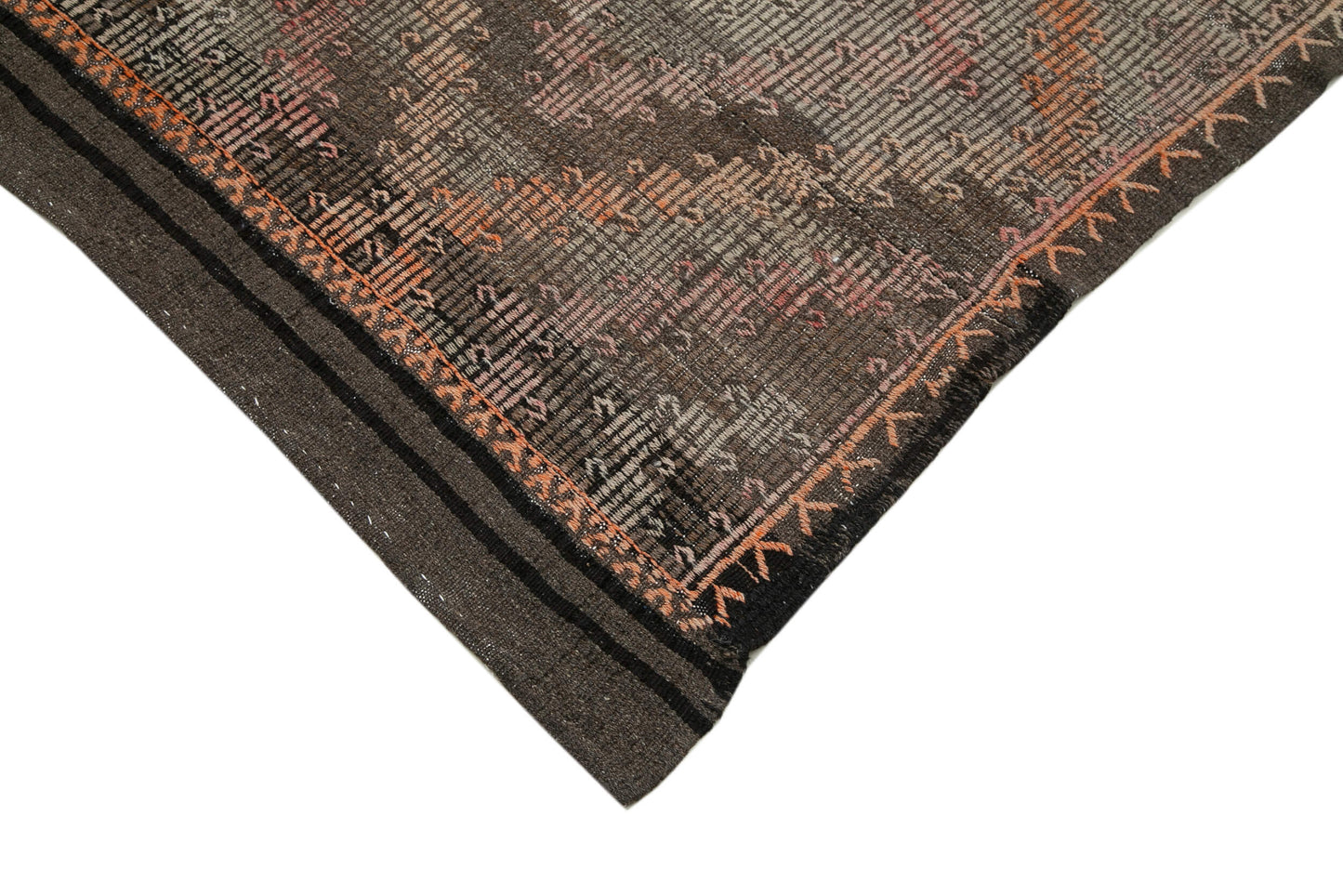 8x12 Brown Vintage Turkish Kilim Rug - 35615