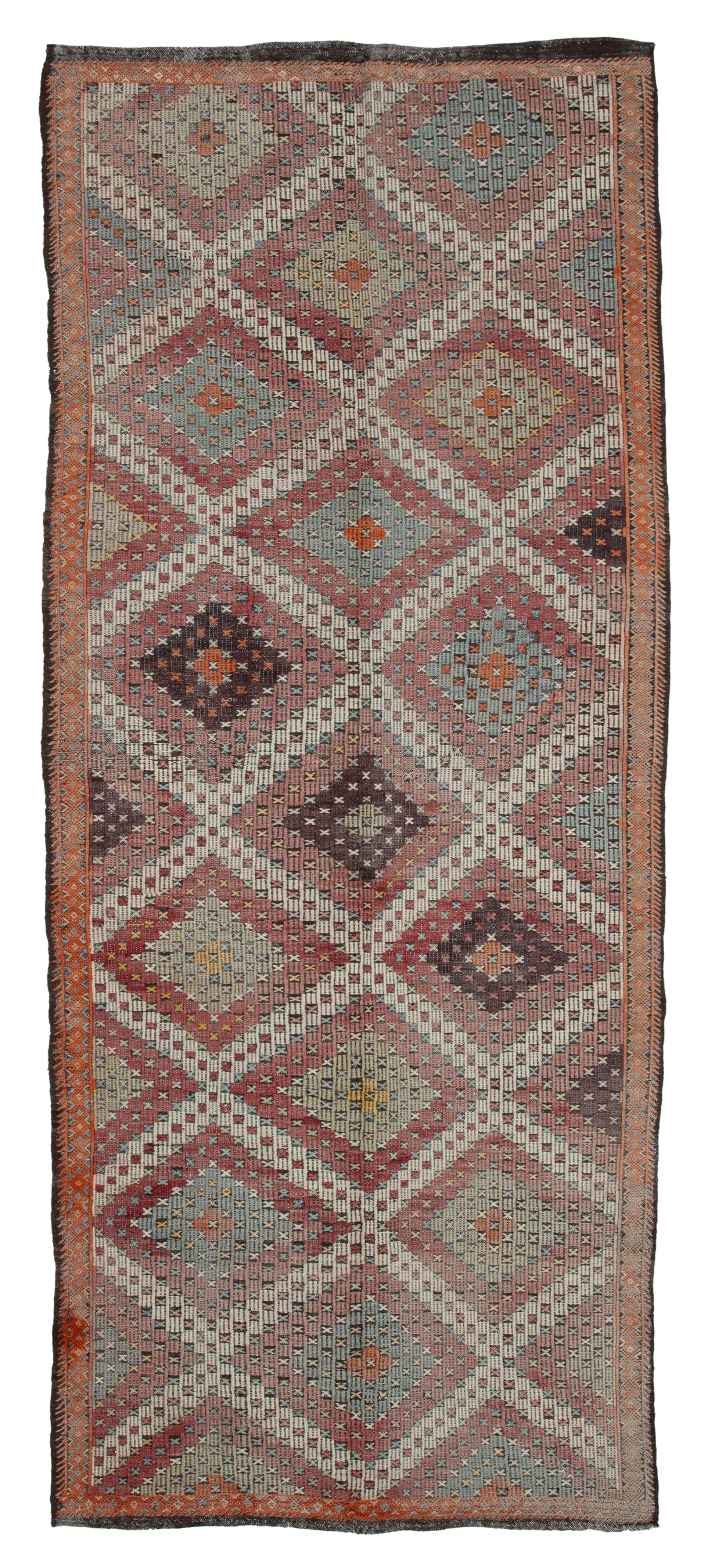 5x12 Beige Vintage Turkish Kilim Rug - 35618