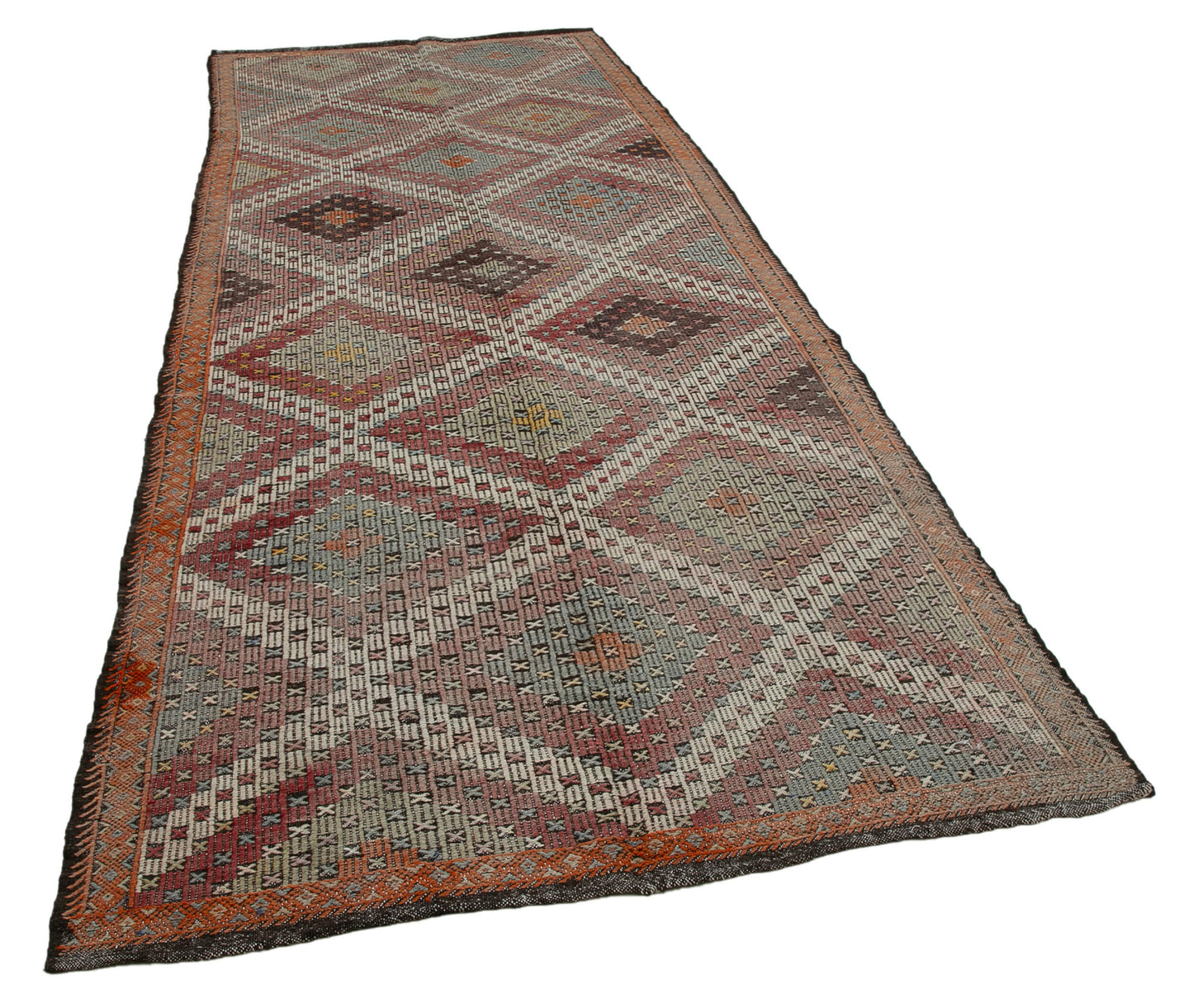 5x12 Beige Vintage Turkish Kilim Rug - 35618