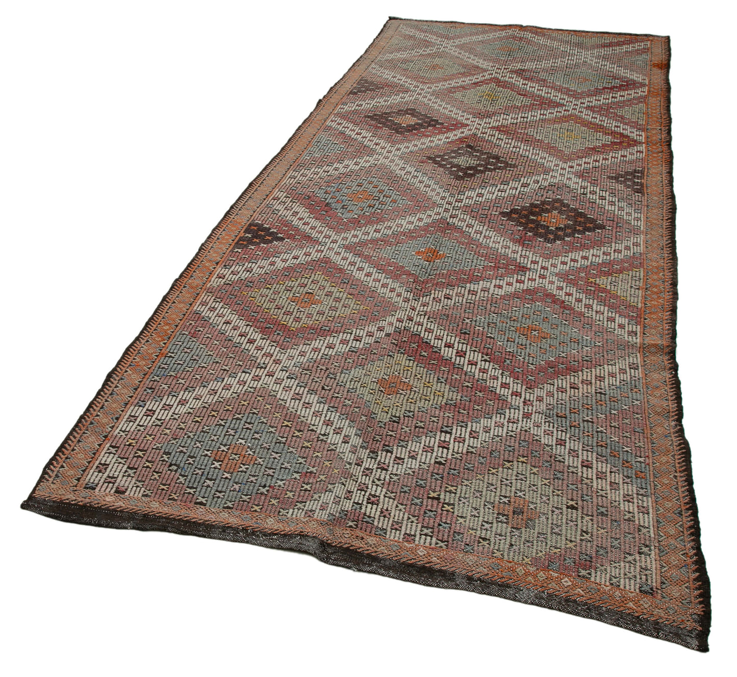 5x12 Beige Vintage Turkish Kilim Rug - 35618