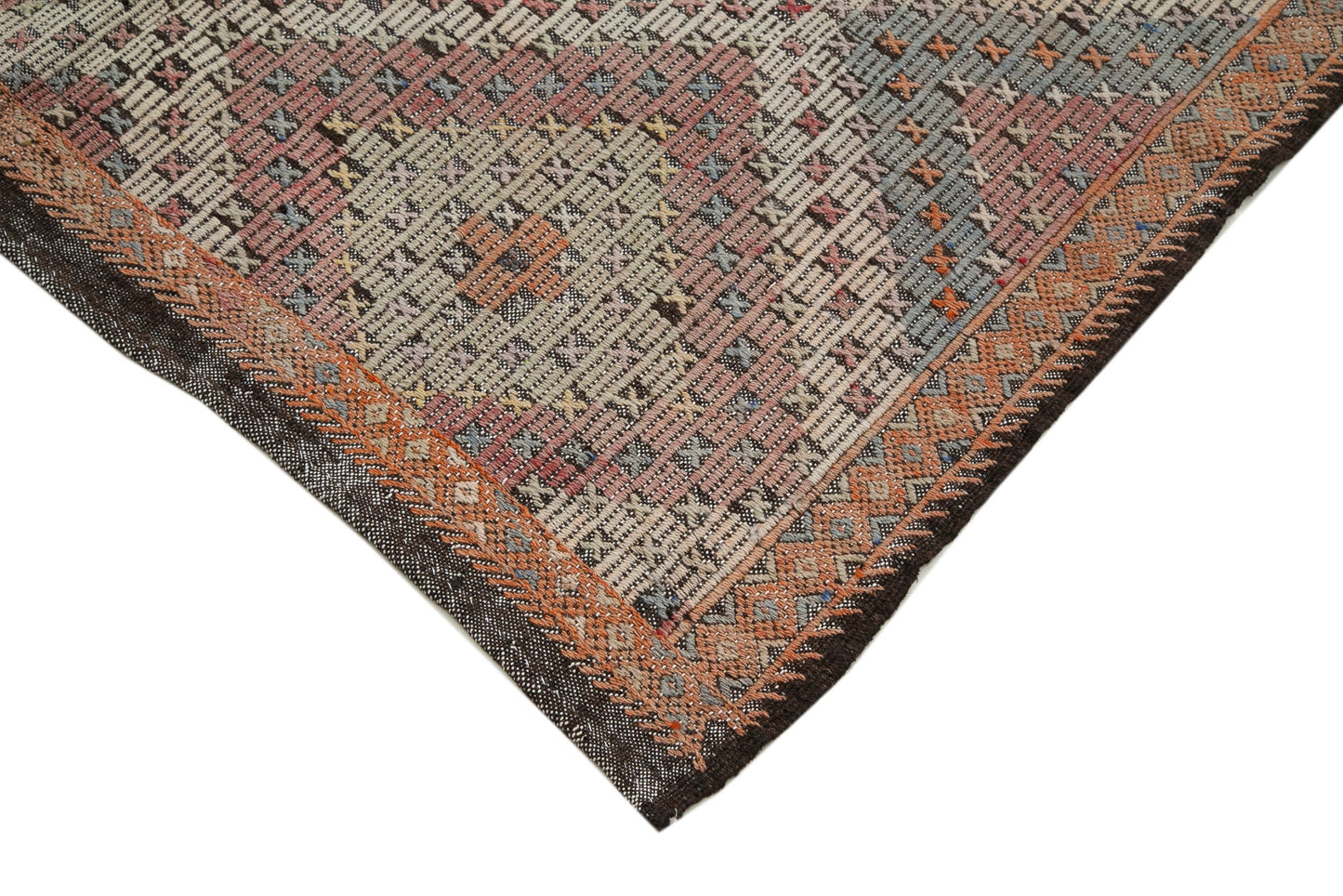 5x12 Beige Vintage Turkish Kilim Rug - 35618