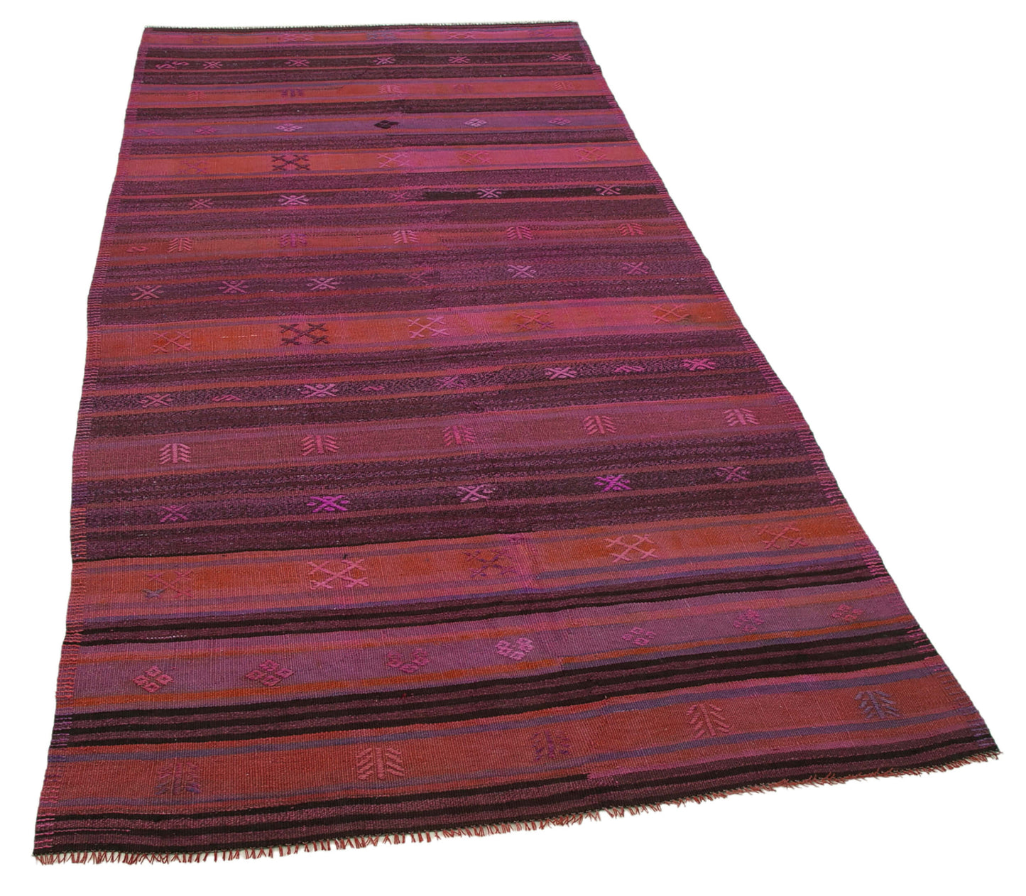 4x8 Red Vintage Turkish Kilim Rug - 35645