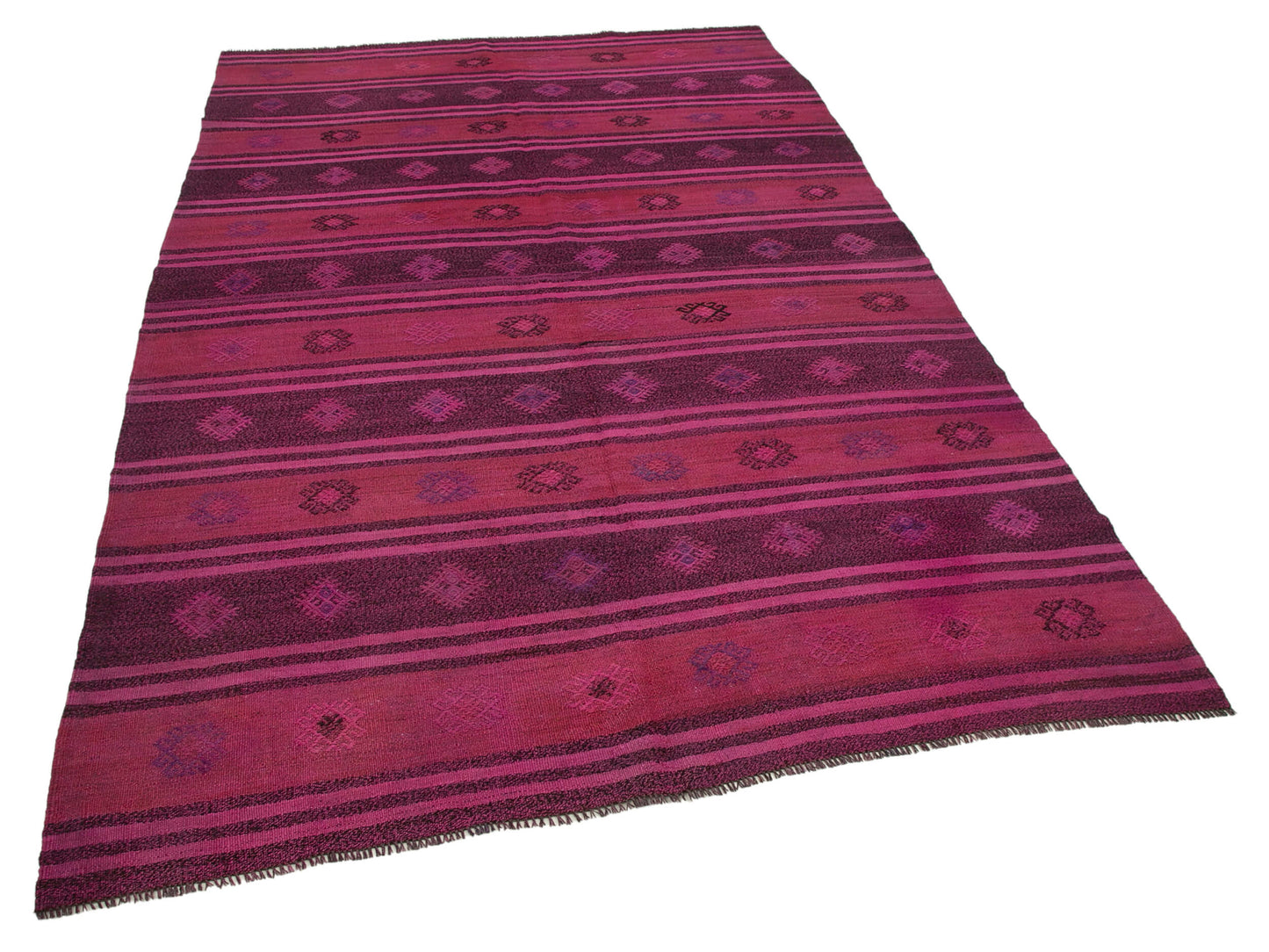 6x9 Pink Vintage Turkish Kilim Rug - 35654