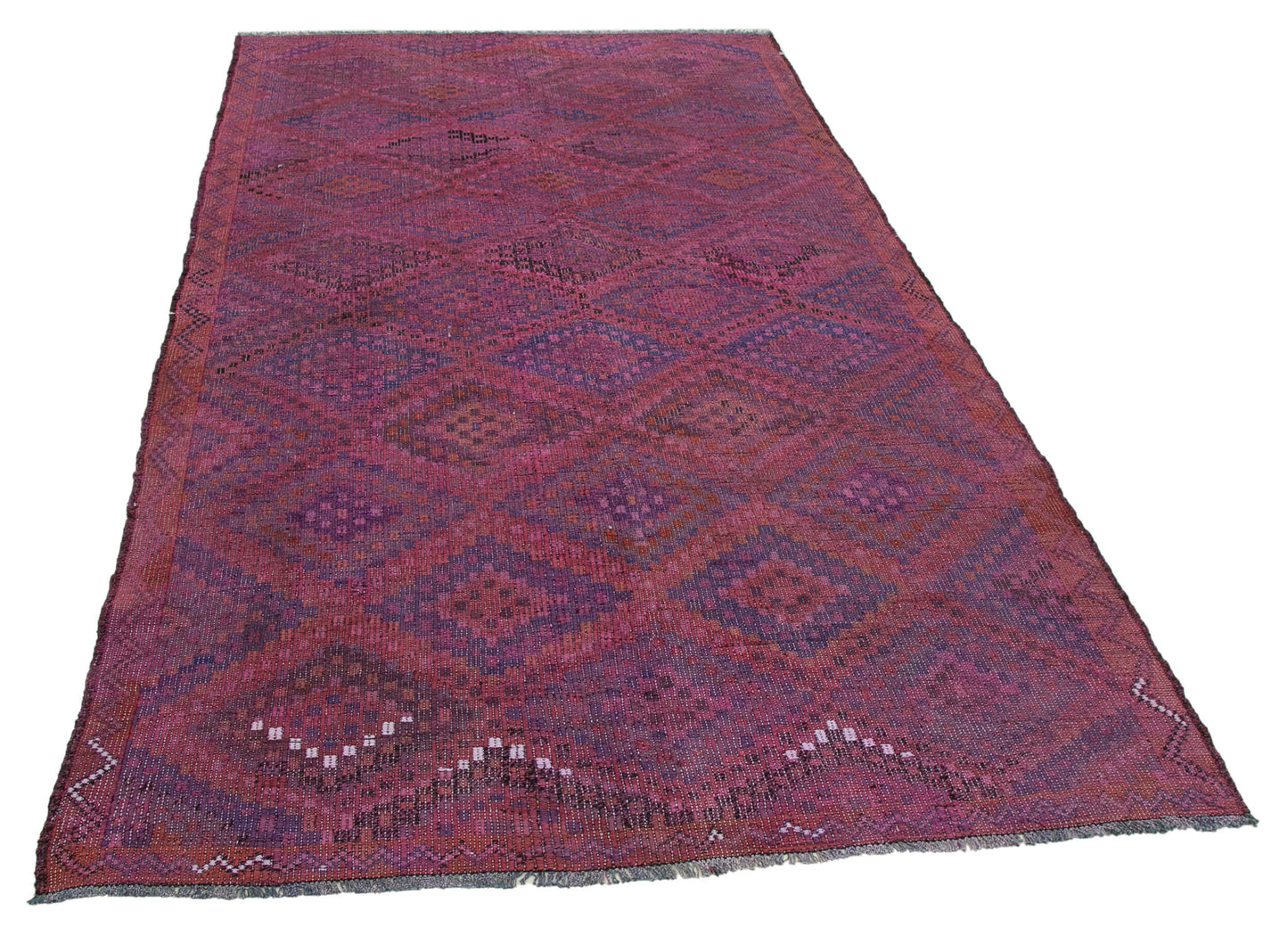 6x9 Pink Vintage Turkish Kilim Rug - 35674