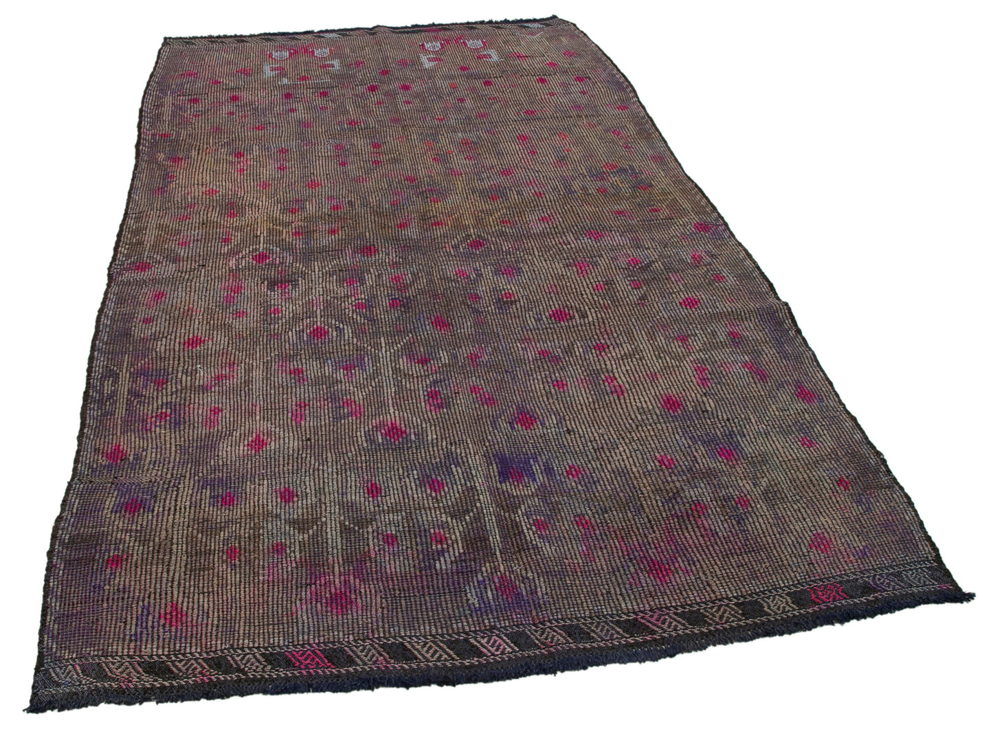 5x9 Purple Vintage Turkish Kilim Rug - 35676