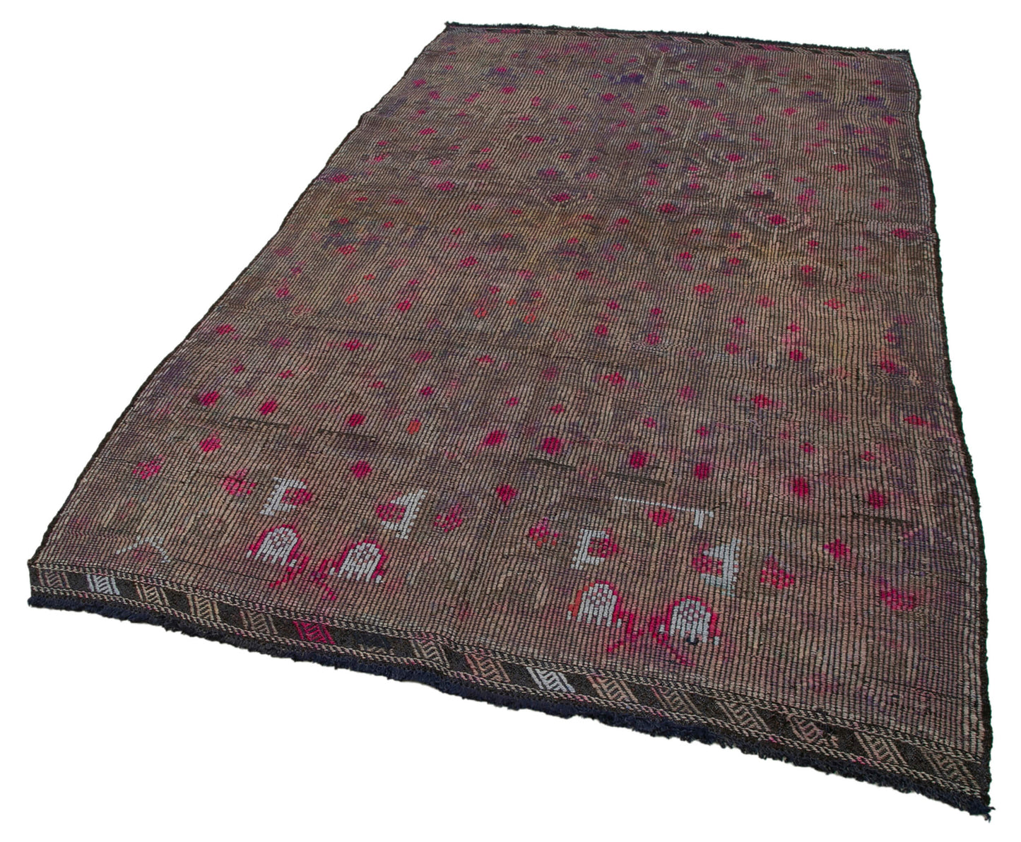 5x9 Purple Vintage Turkish Kilim Rug - 35676