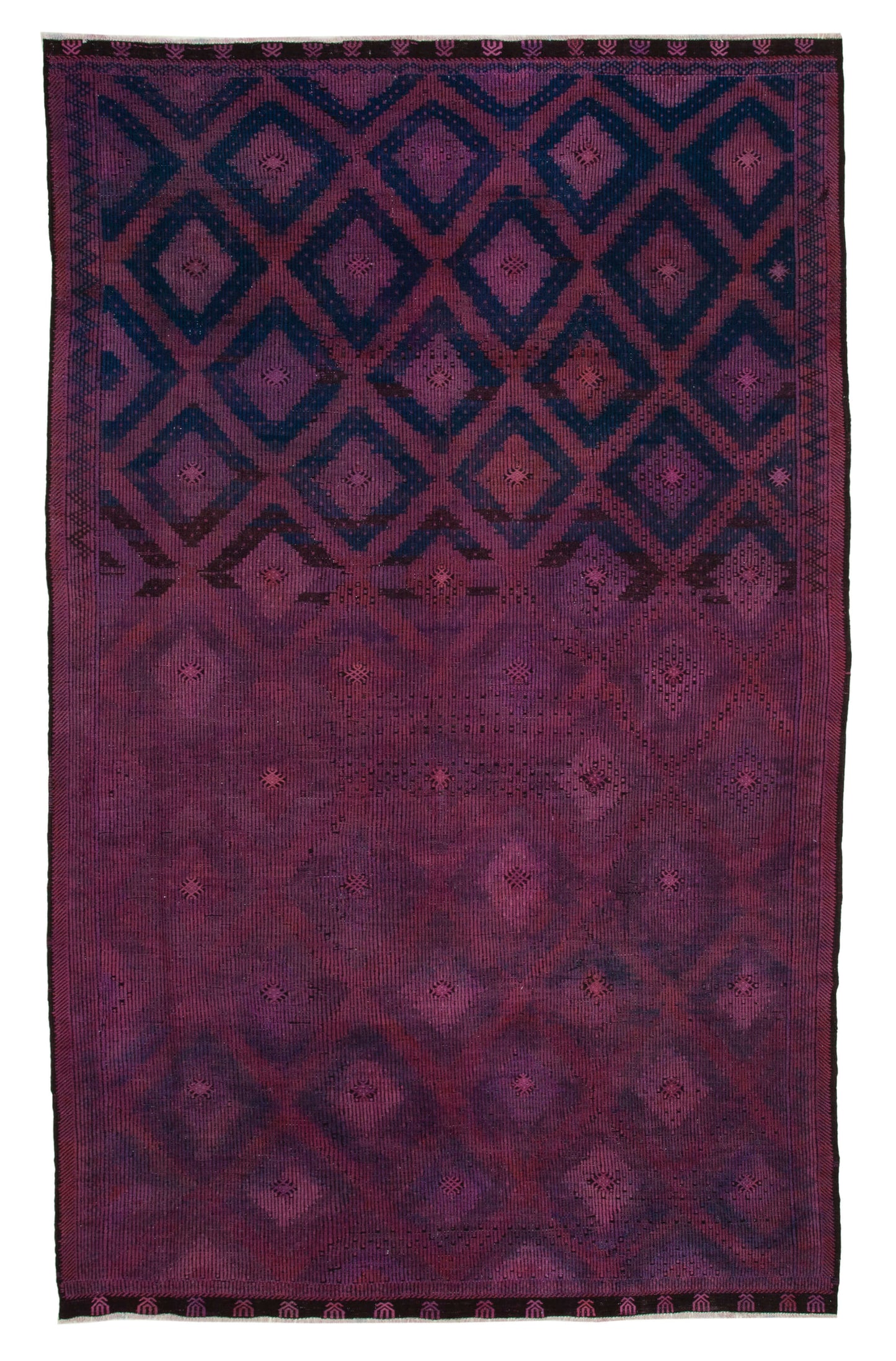 7x12 Pink Vintage Turkish Kilim Rug - 35686