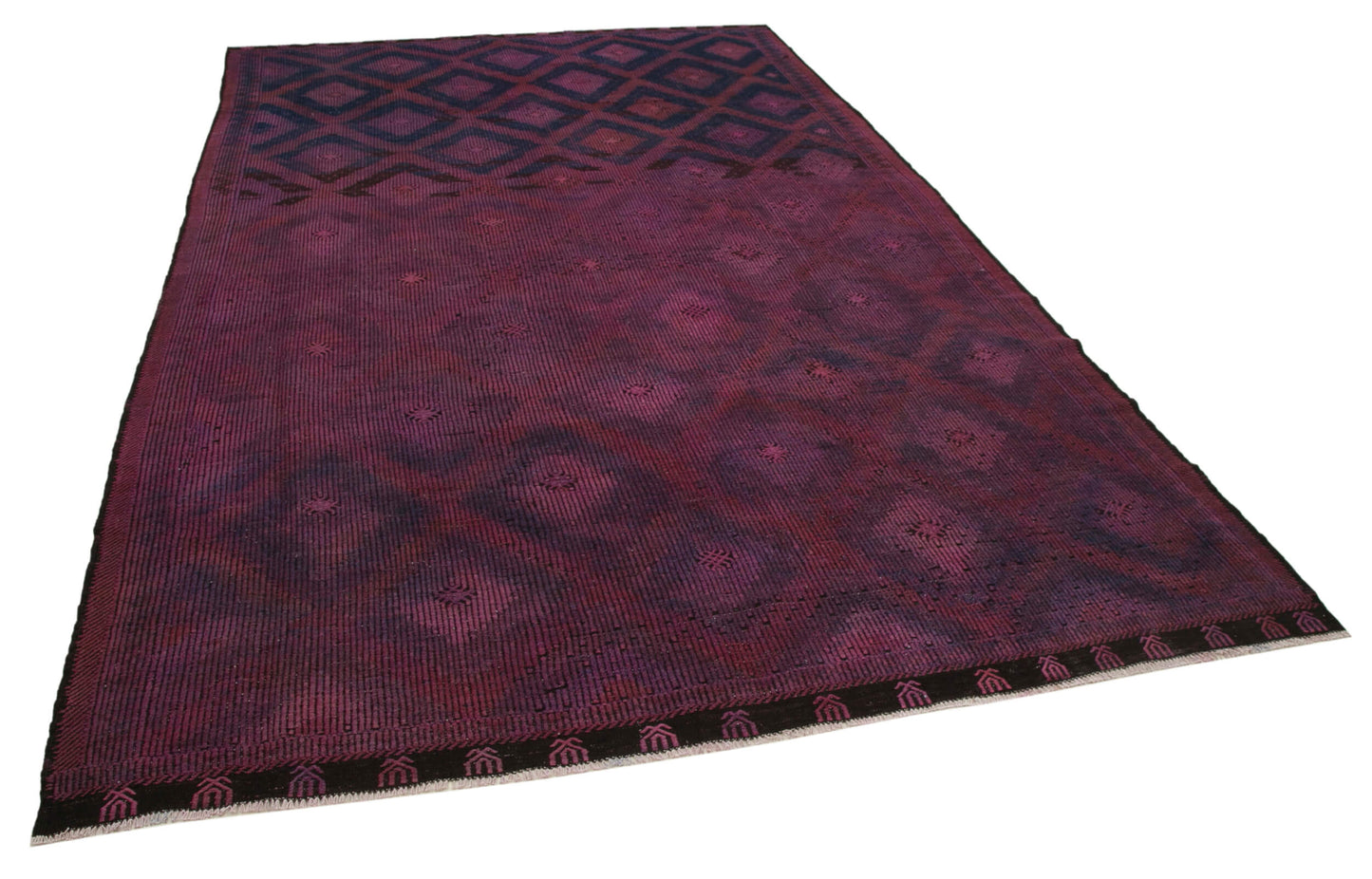 7x12 Pink Vintage Turkish Kilim Rug - 35686