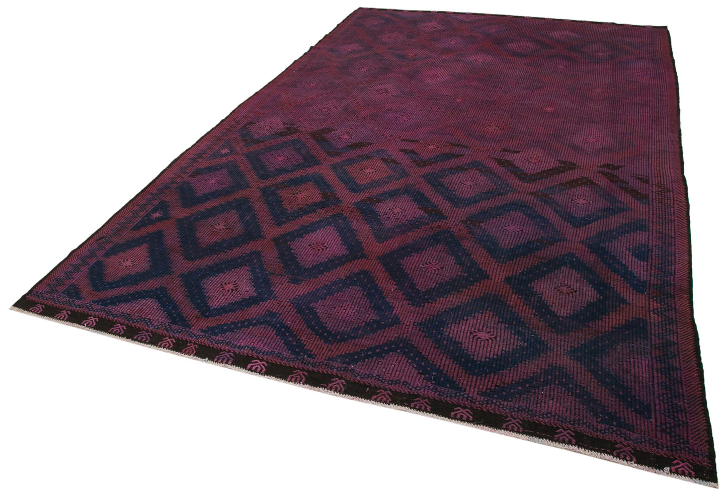 7x12 Pink Vintage Turkish Kilim Rug - 35686