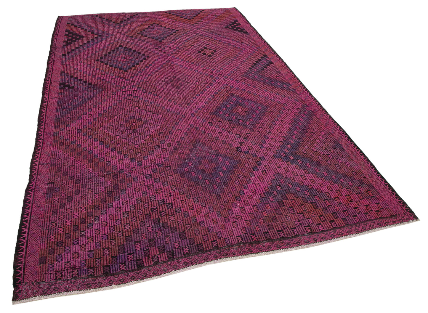 6x9 Pink Vintage Turkish Kilim Rug - 35698