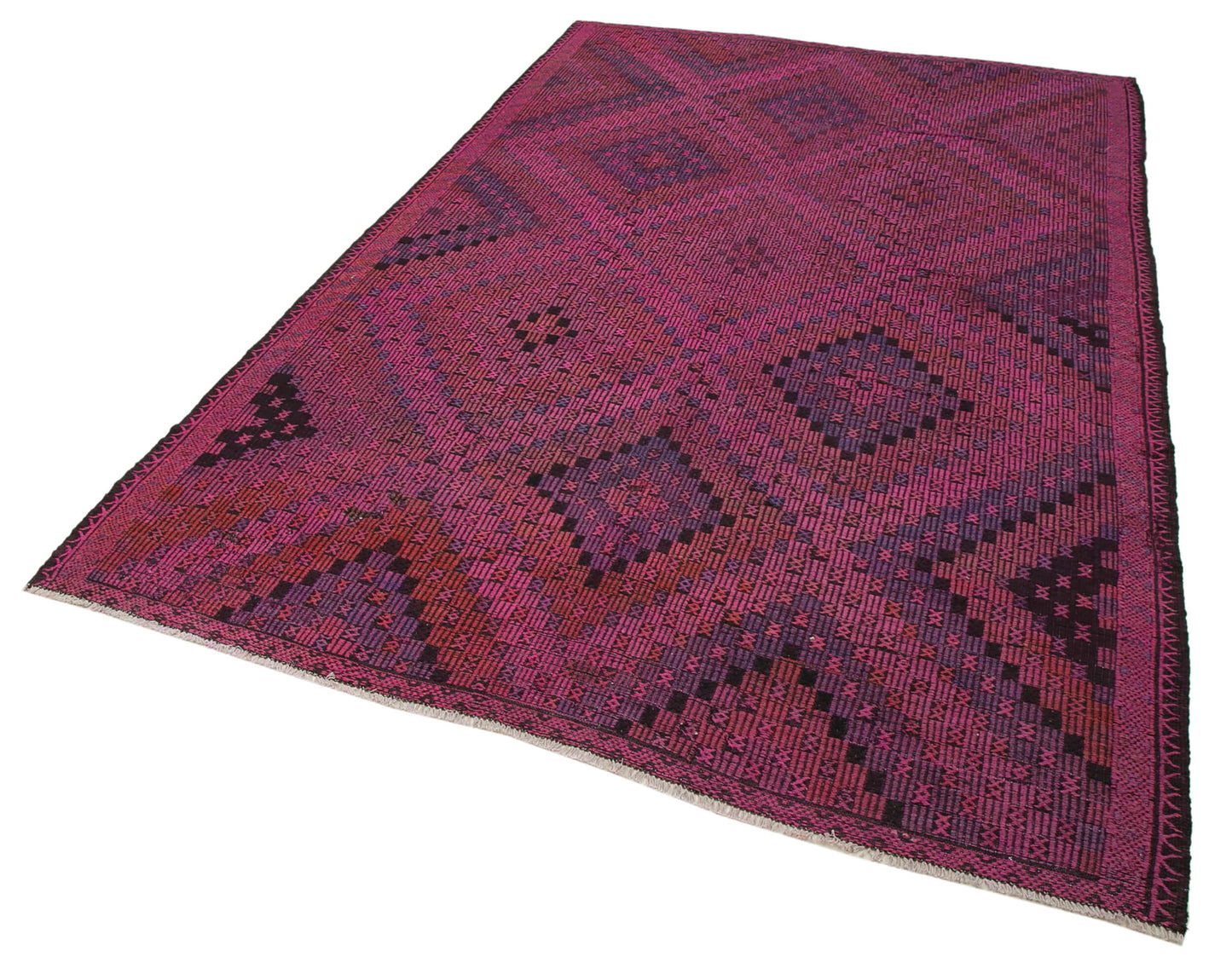 6x9 Pink Vintage Turkish Kilim Rug - 35698