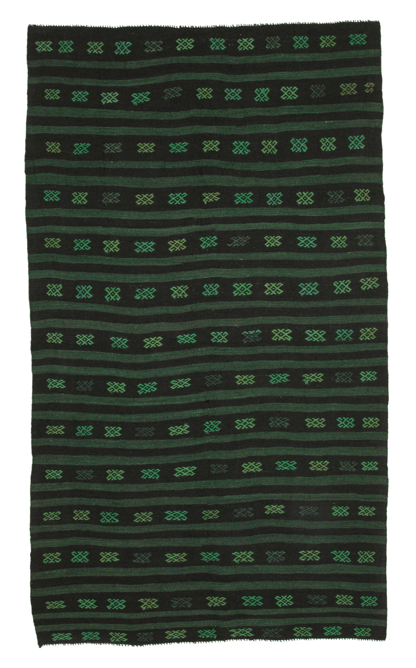 6x10 Green Vintage Turkish Kilim Rug - 35704