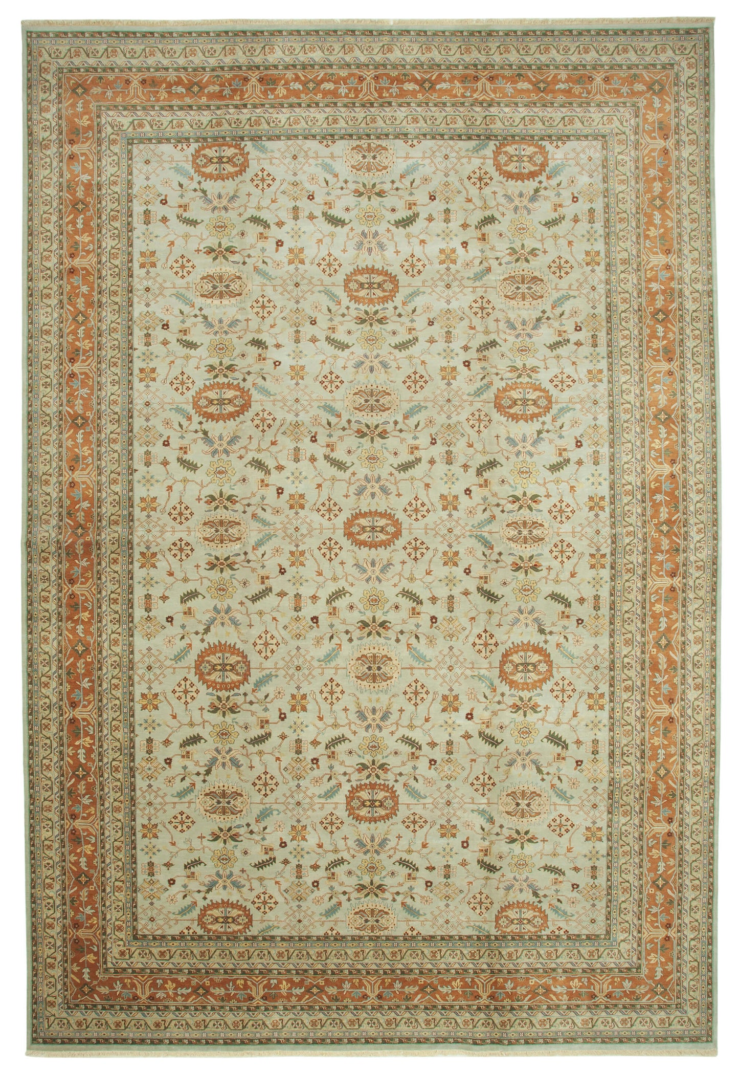 12x18 Green Oushak Rug - 35916