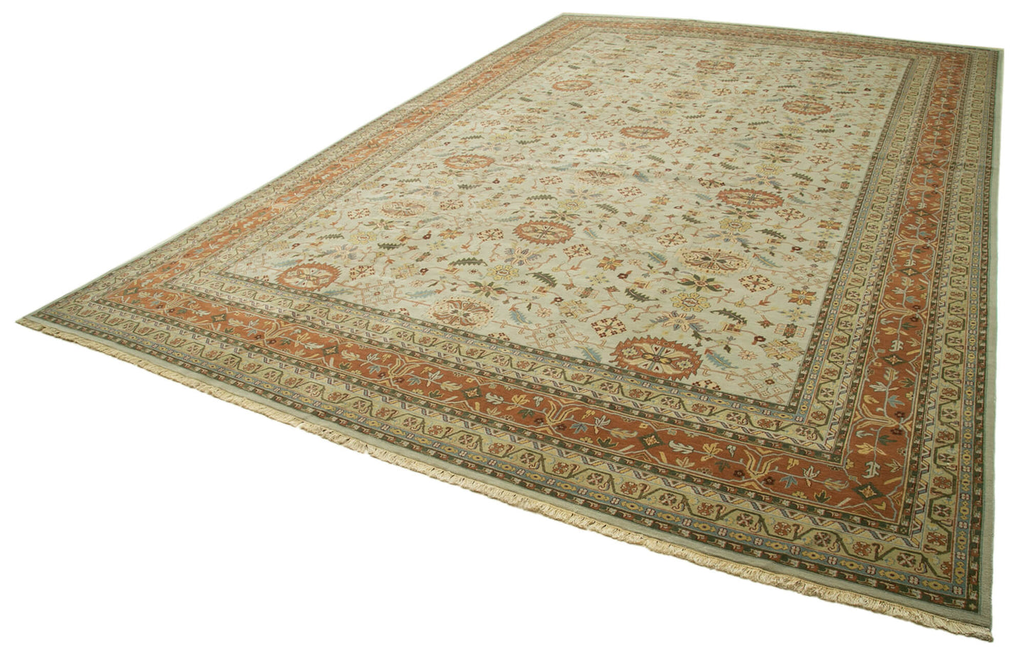 12x18 Green Oushak Rug - 35916