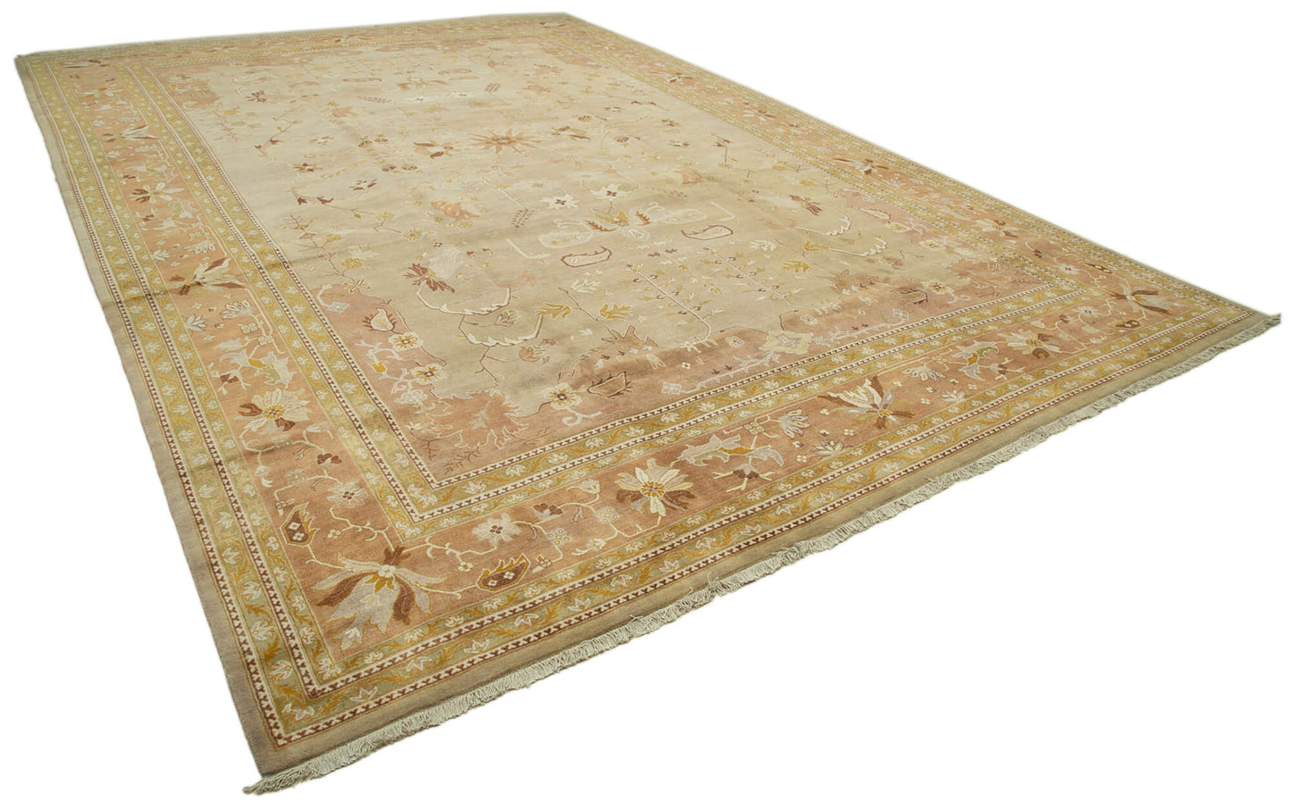 12x17 Beige Oushak Rug - 35926