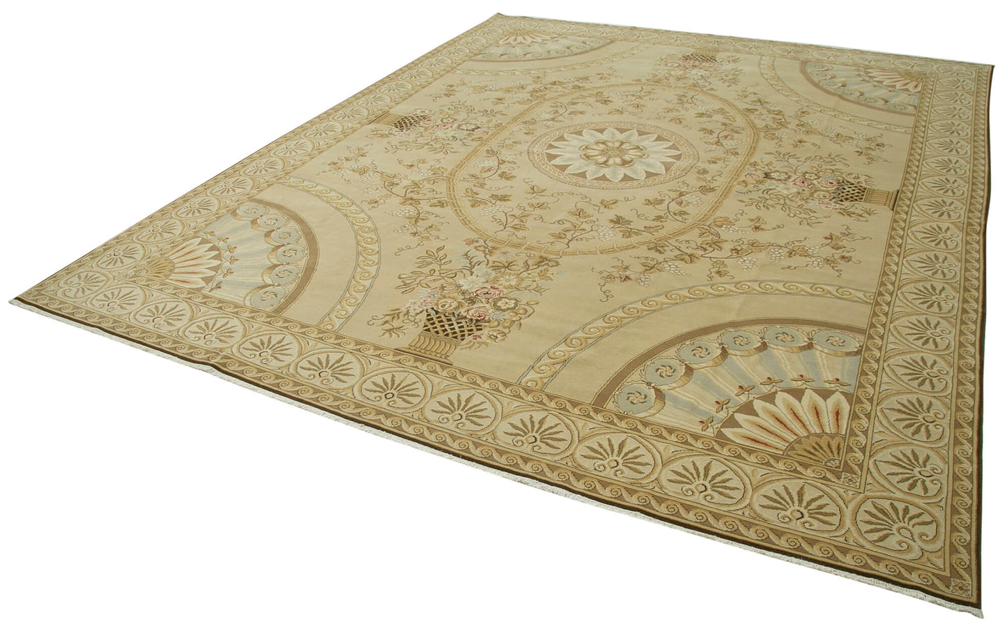 12x15 Beige Oushak Rug - 35948