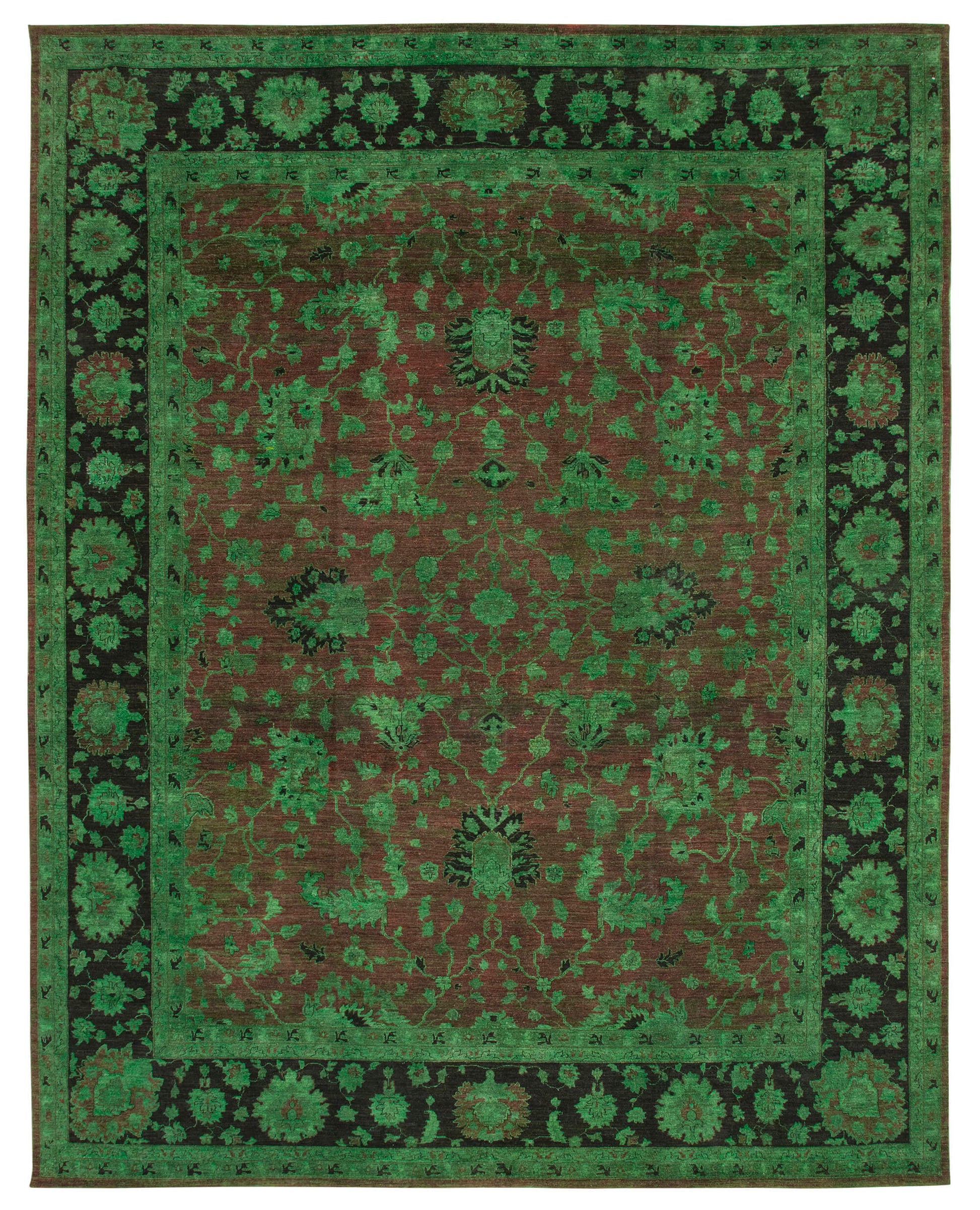 11x14 Green Oushak Rug - 35972