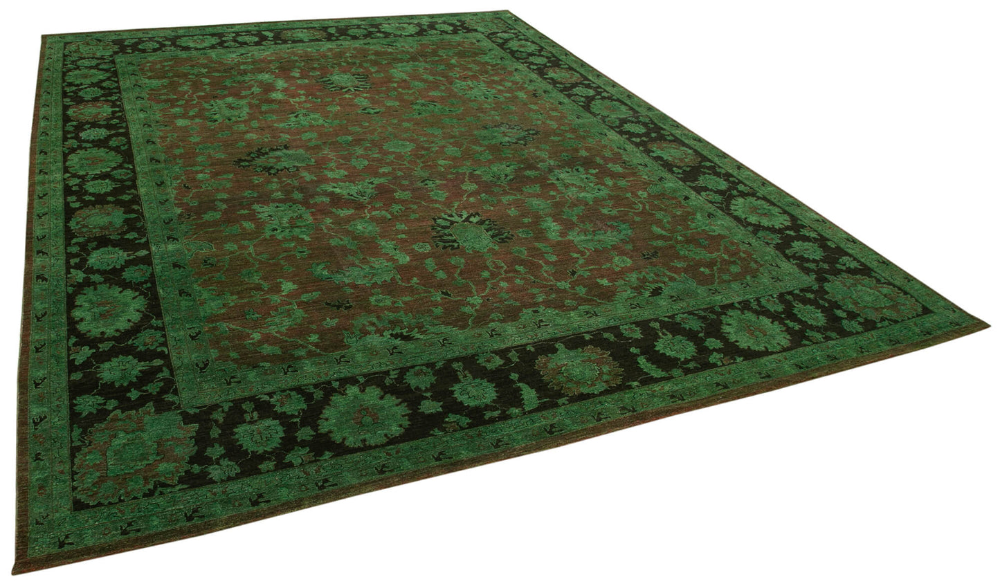 11x14 Green Oushak Rug - 35972