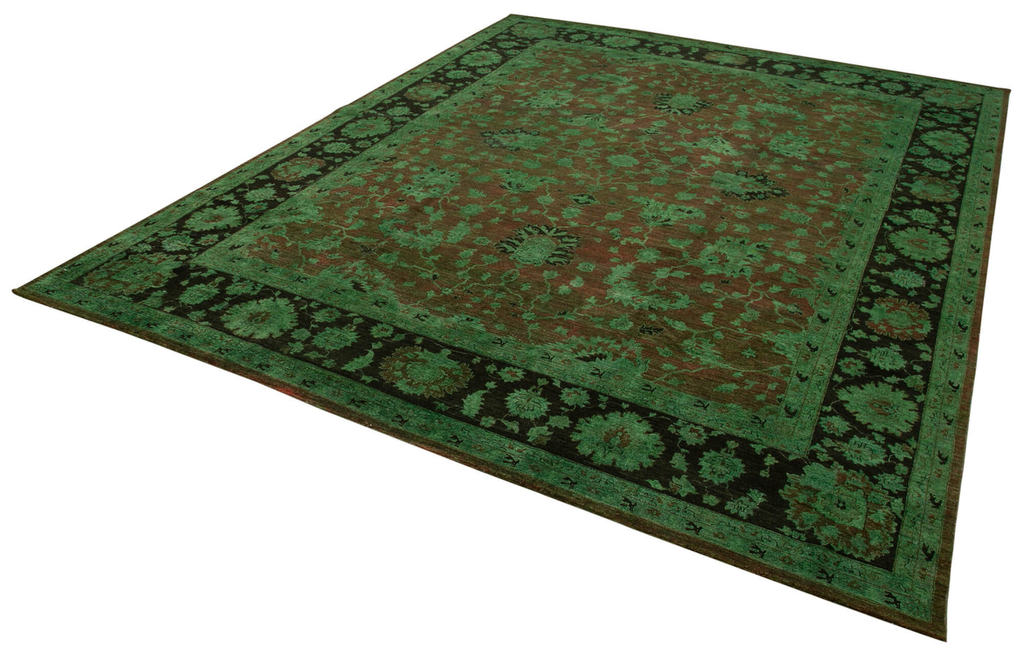 11x14 Green Oushak Rug - 35972