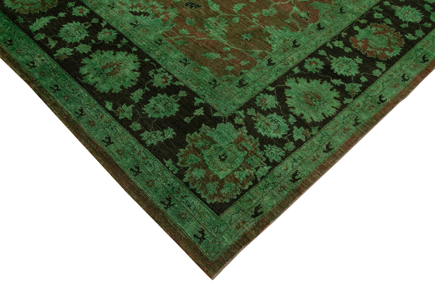 11x14 Green Oushak Rug - 35972