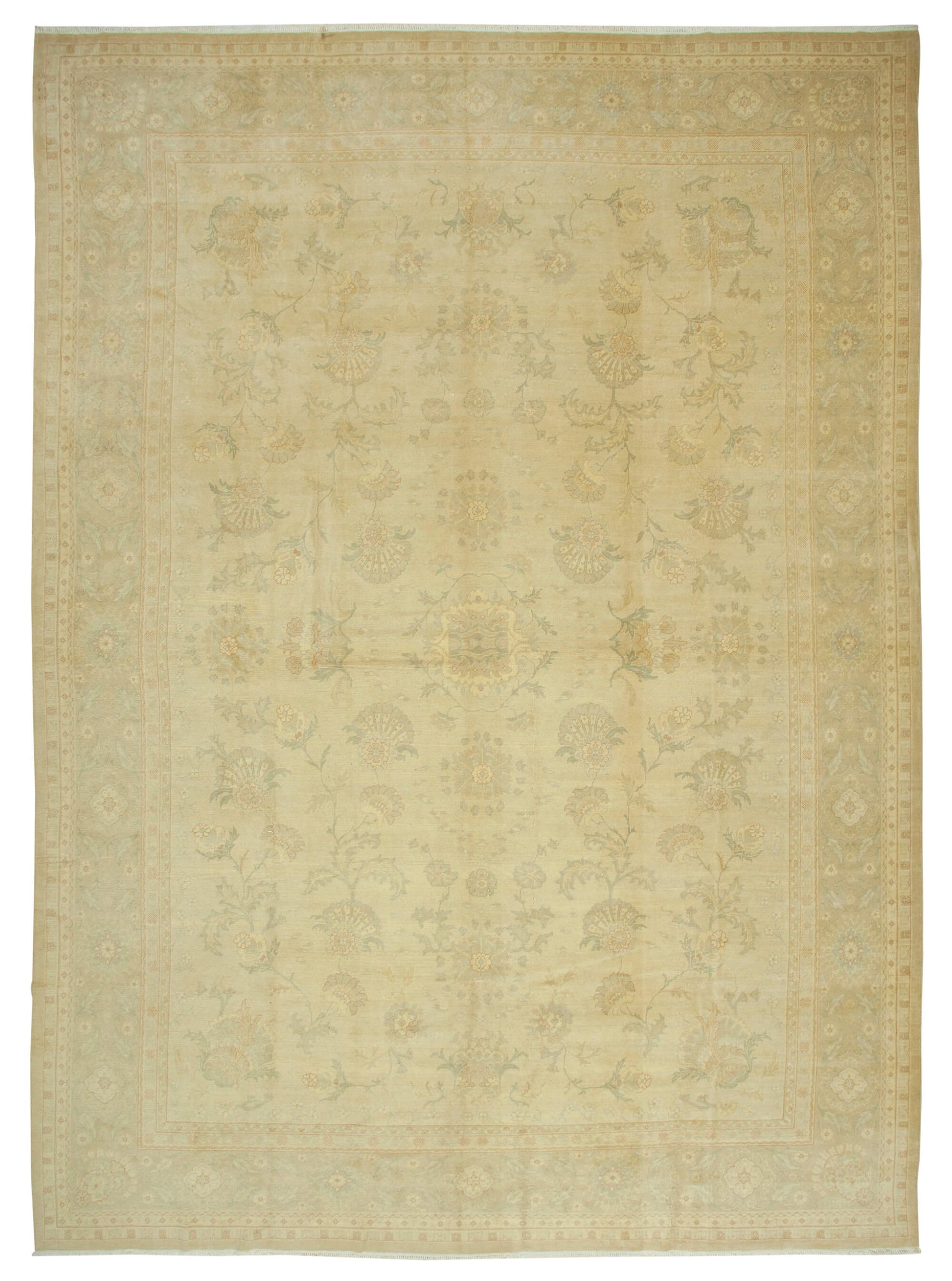 13x18 Beige Oushak Rug - 36013