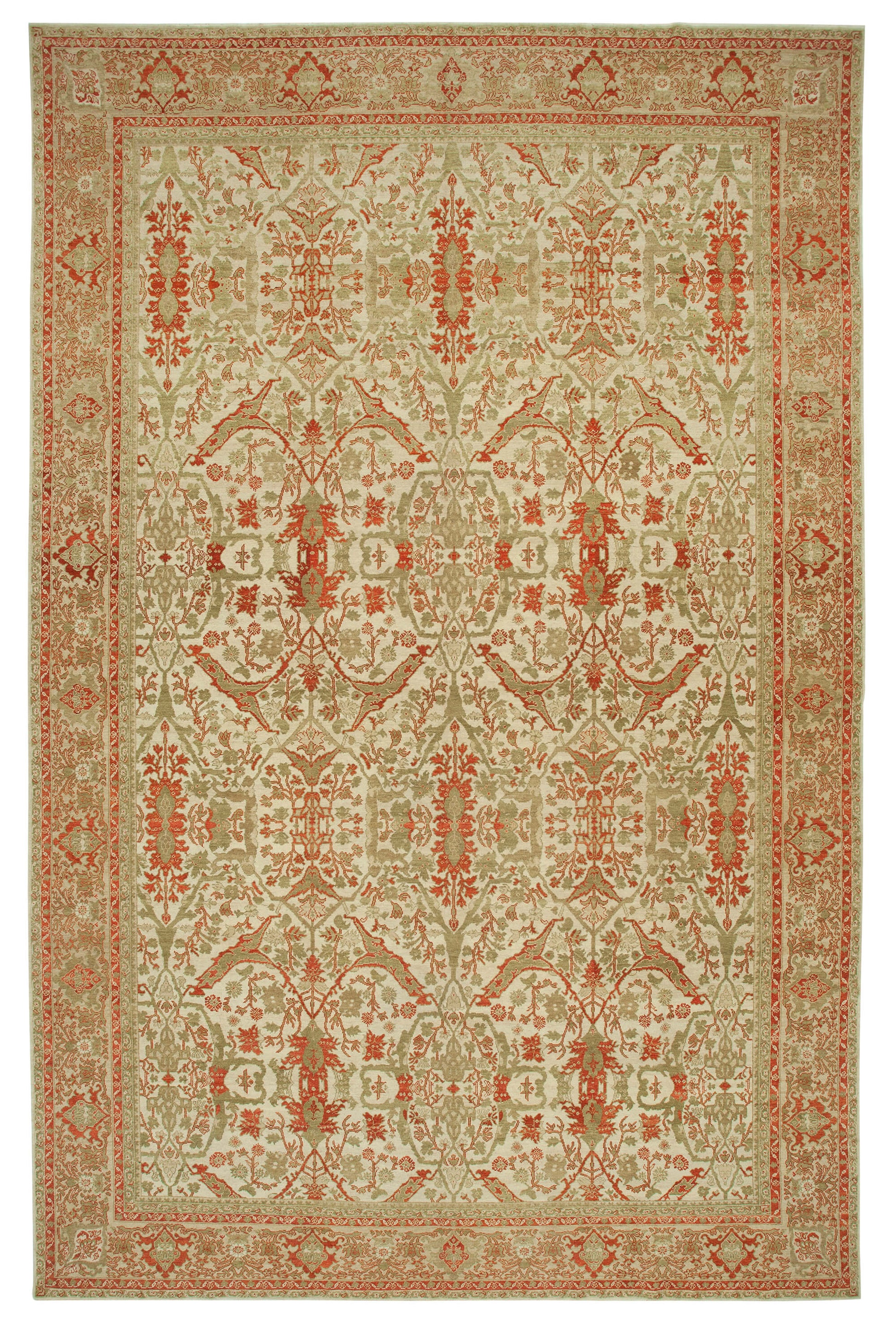 12x18 Beige Oushak Rug - 36016