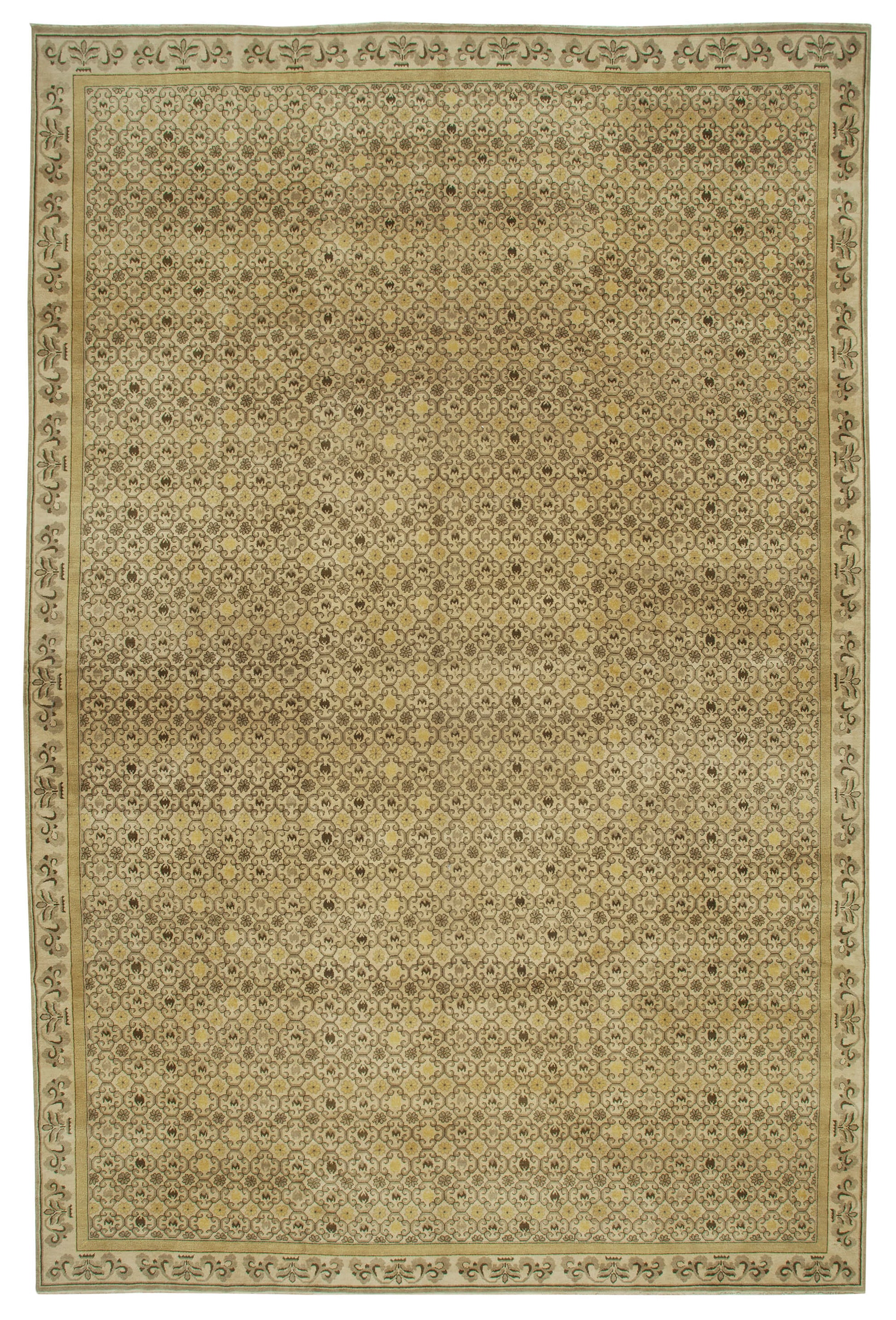 12x18 Beige Oushak Rug - 36023