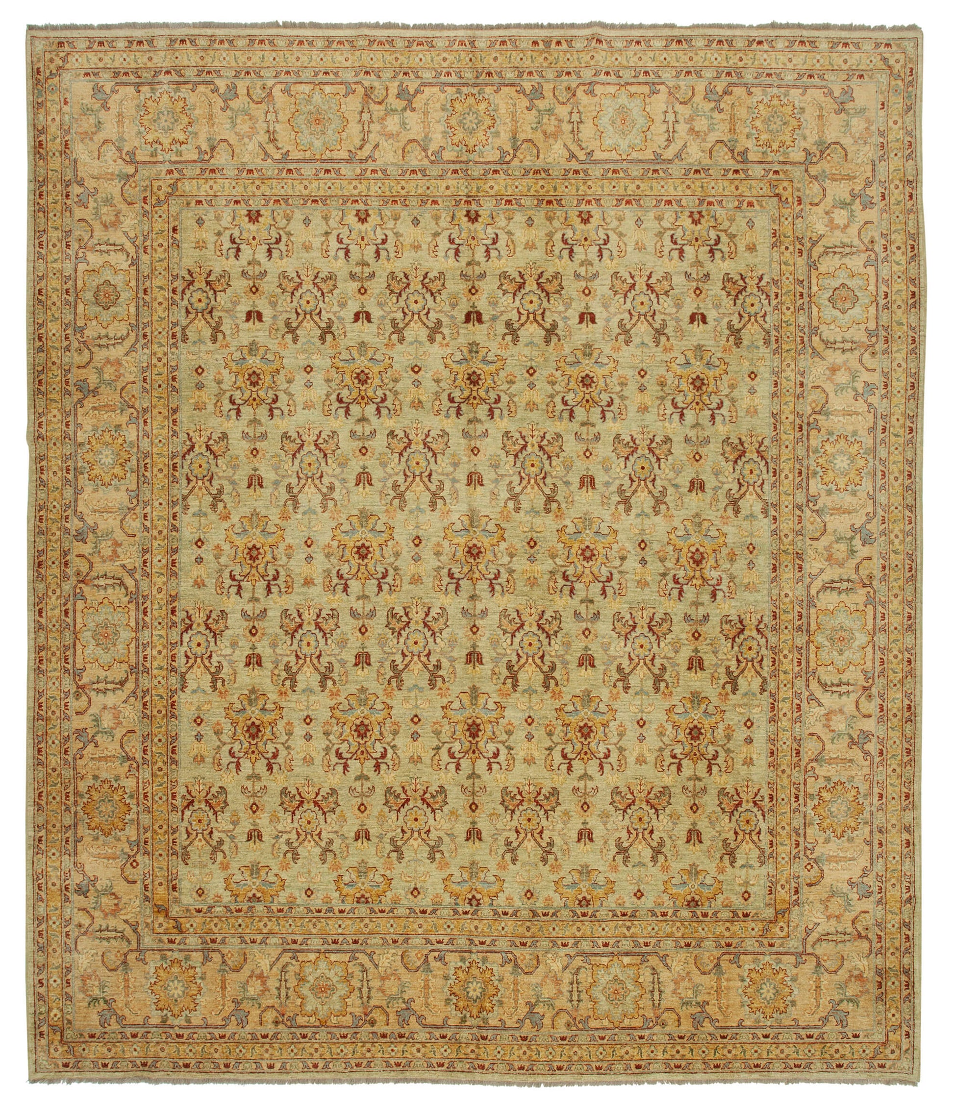 12x14 Green Oushak Rug - 36024