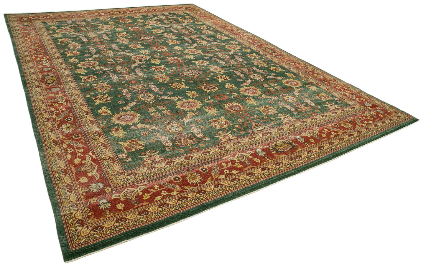 13x18 Green Oushak Rug - 36029