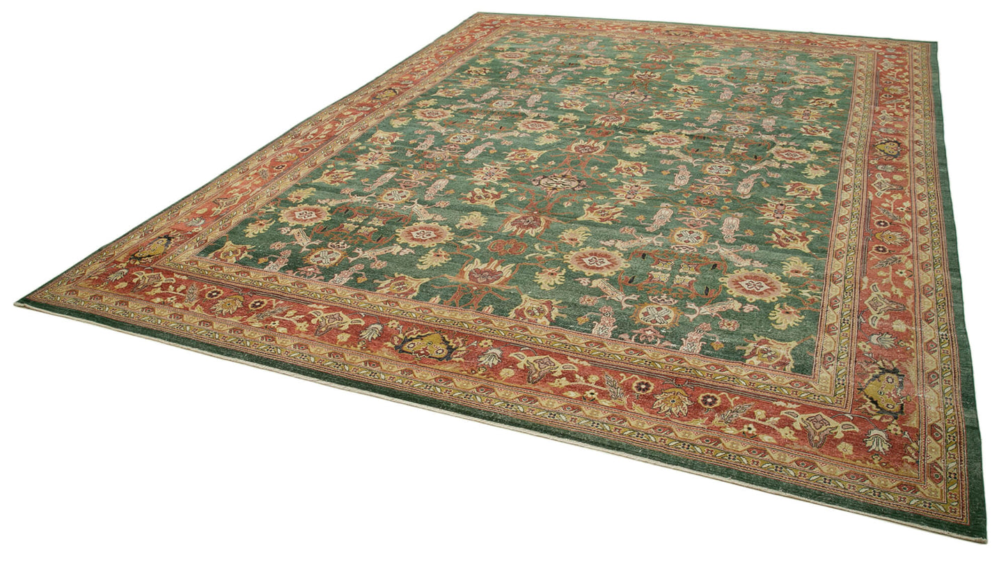 13x18 Green Oushak Rug - 36029