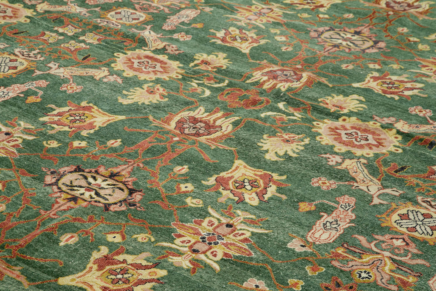 13x18 Green Oushak Rug - 36029